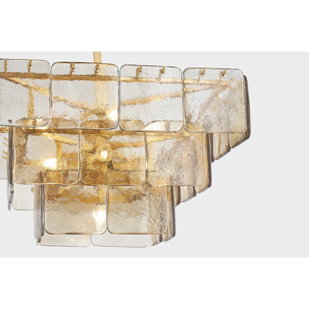 Aurora Chandelier Champagne Piastre Glass Modern - Blowlighting