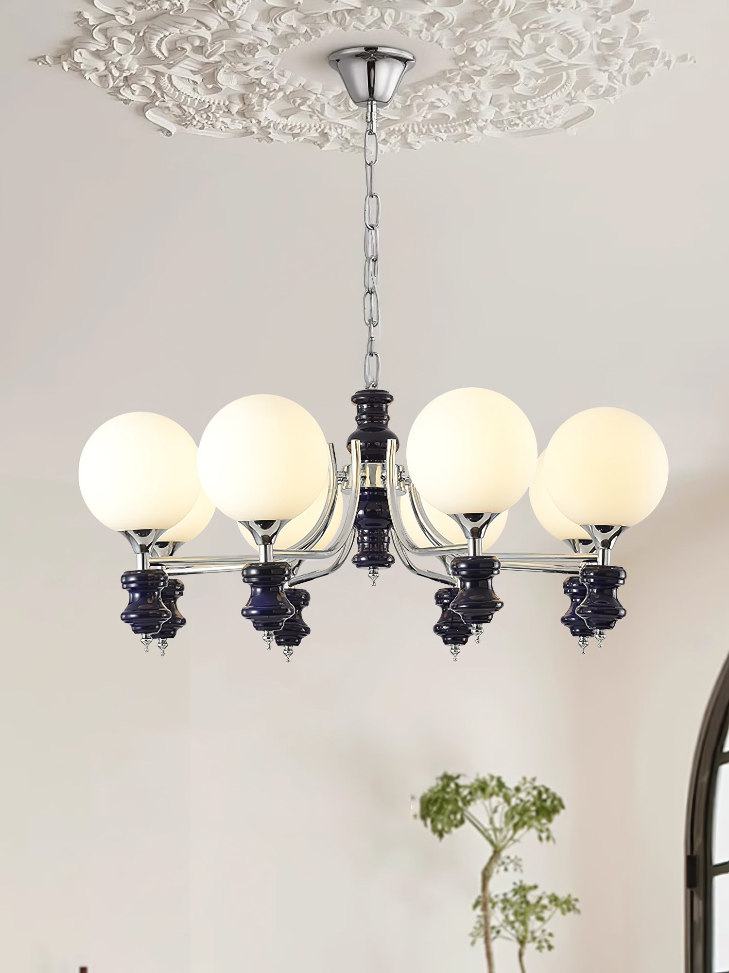 Aurora Chandelier Regal Orb Frosted - Blowlighting
