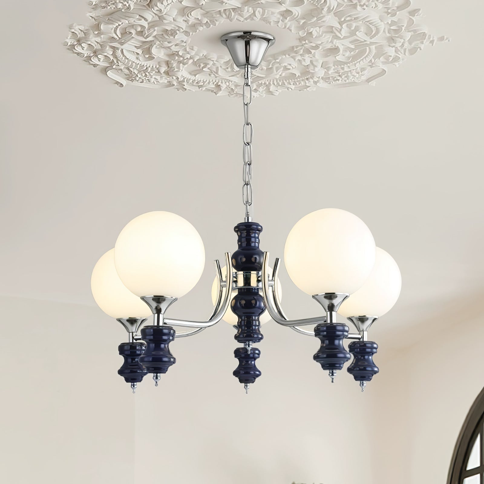 Aurora Chandelier Regal Orb Frosted - Blowlighting