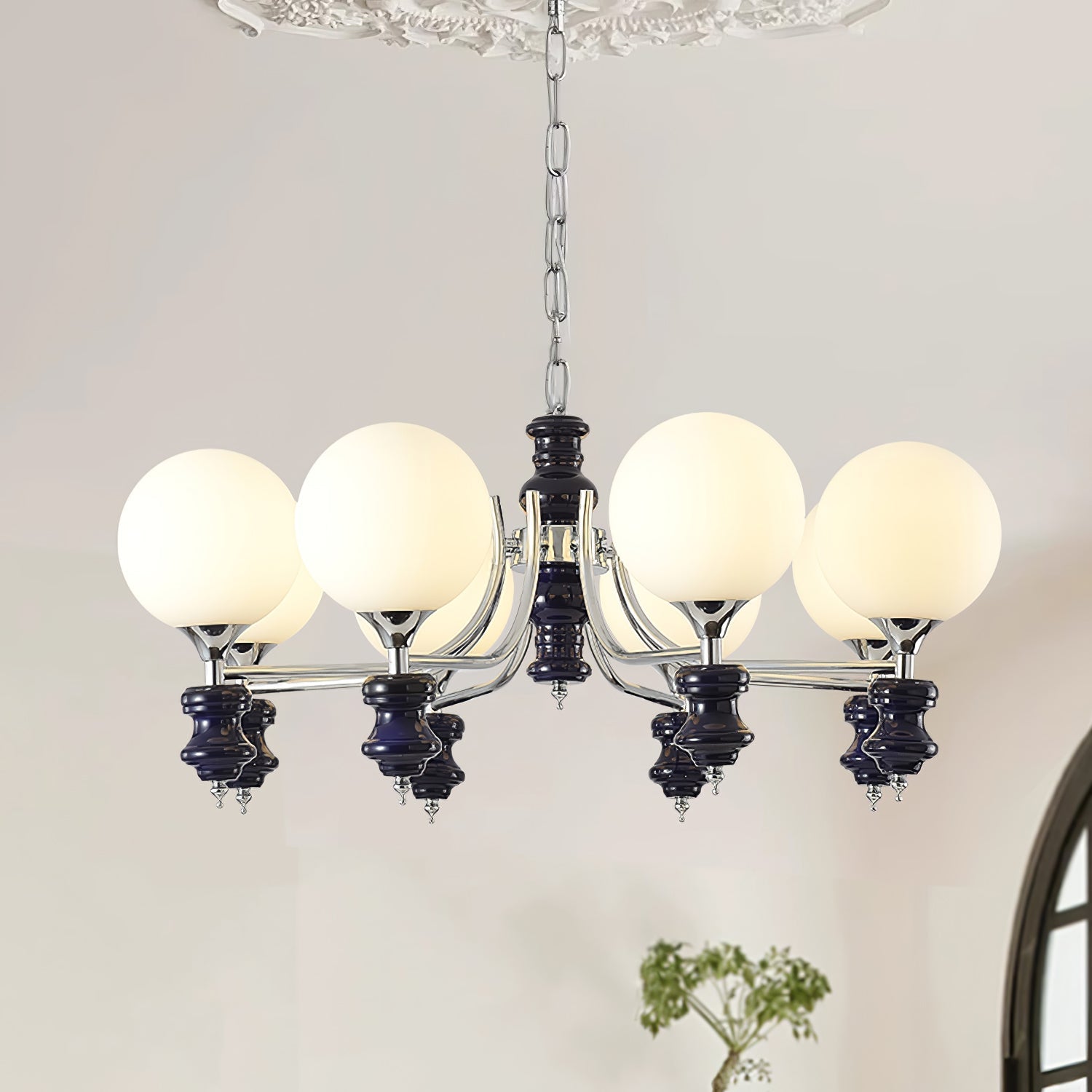 Aurora Chandelier Regal Orb Frosted - Blowlighting