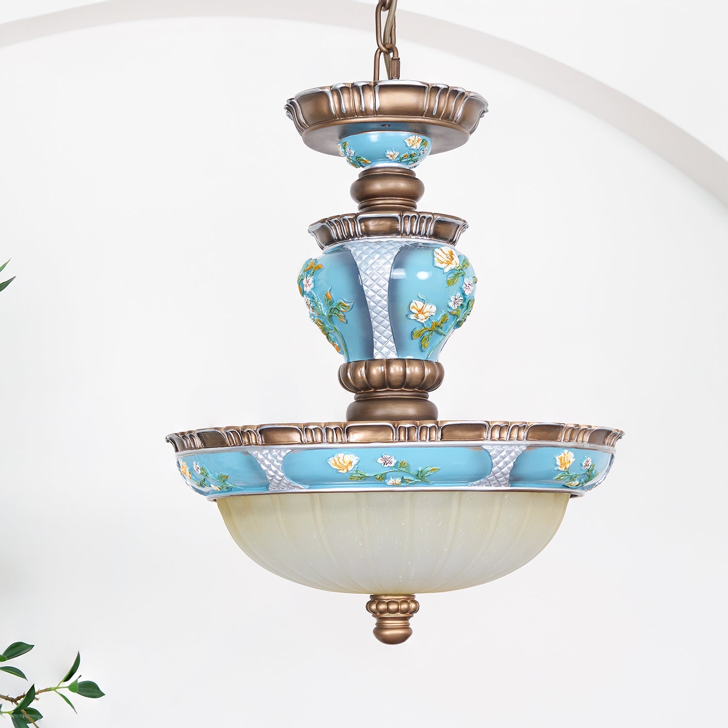 Retro Floral Resin Pendant Light - Blowlighting