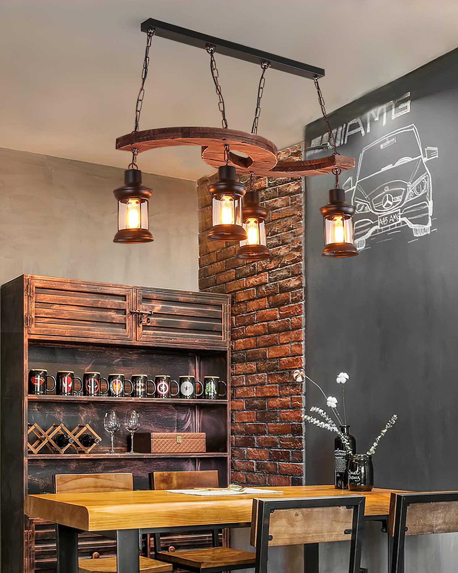 Aurora Chandelier Boat Wood Vintage - Blowlighting