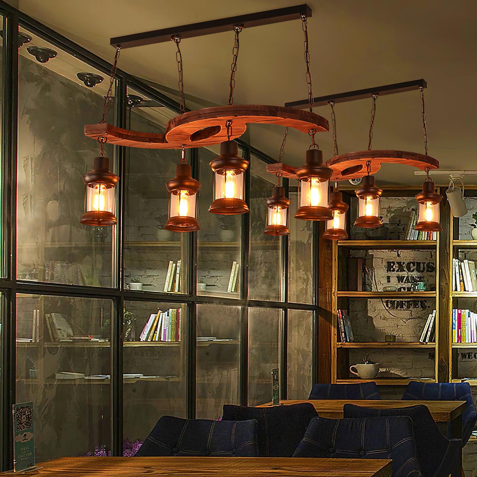 Aurora Chandelier Boat Wood Vintage - Blowlighting