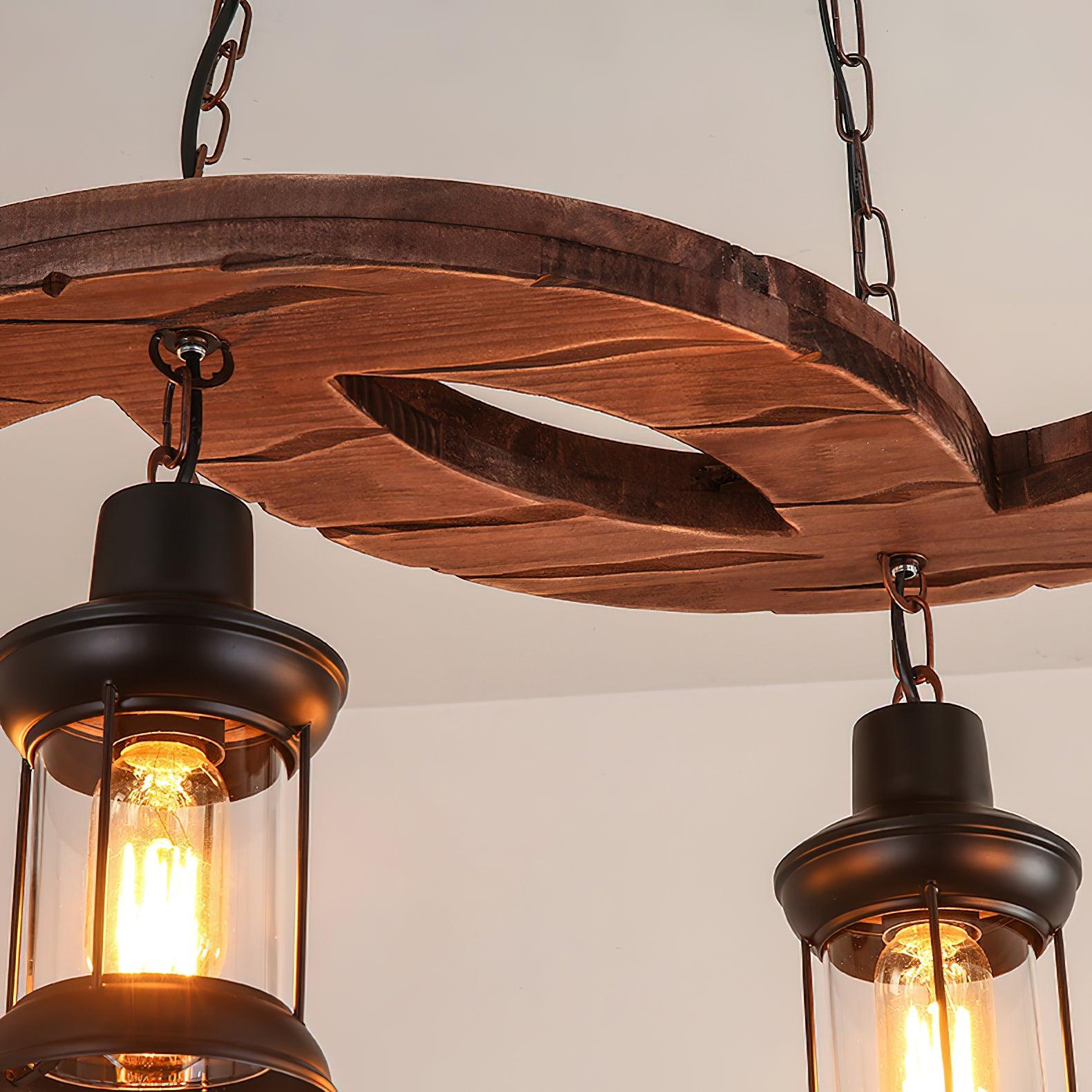 Aurora Chandelier Boat Wood Vintage - Blowlighting