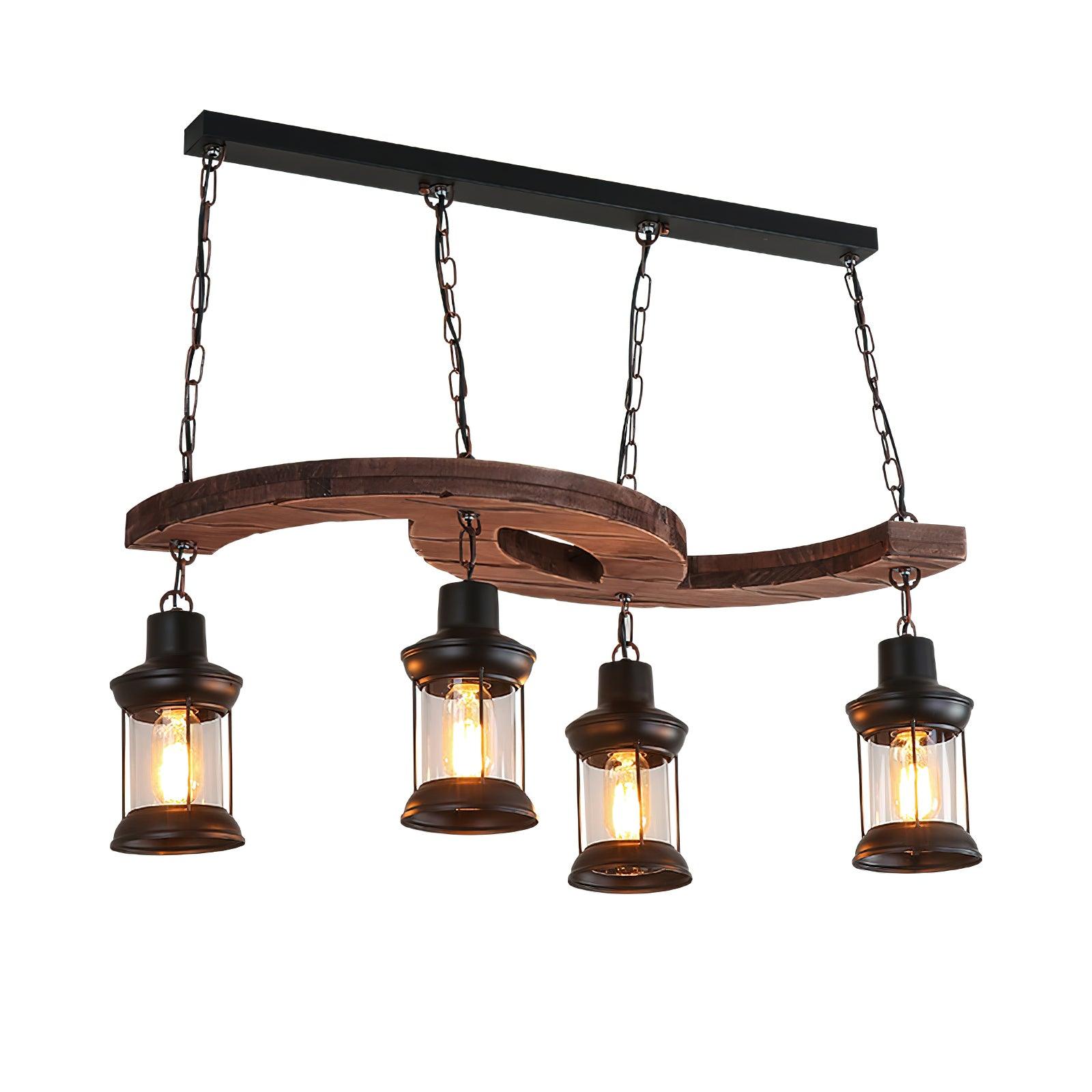 Aurora Chandelier Boat Wood Vintage - Blowlighting