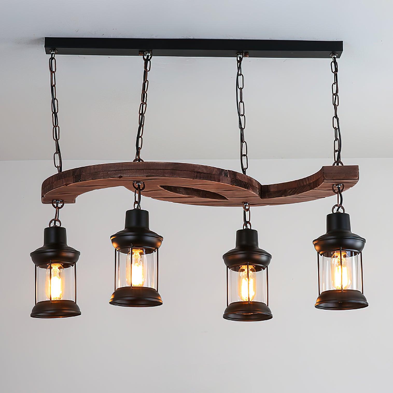 Aurora Chandelier Boat Wood Vintage - Blowlighting