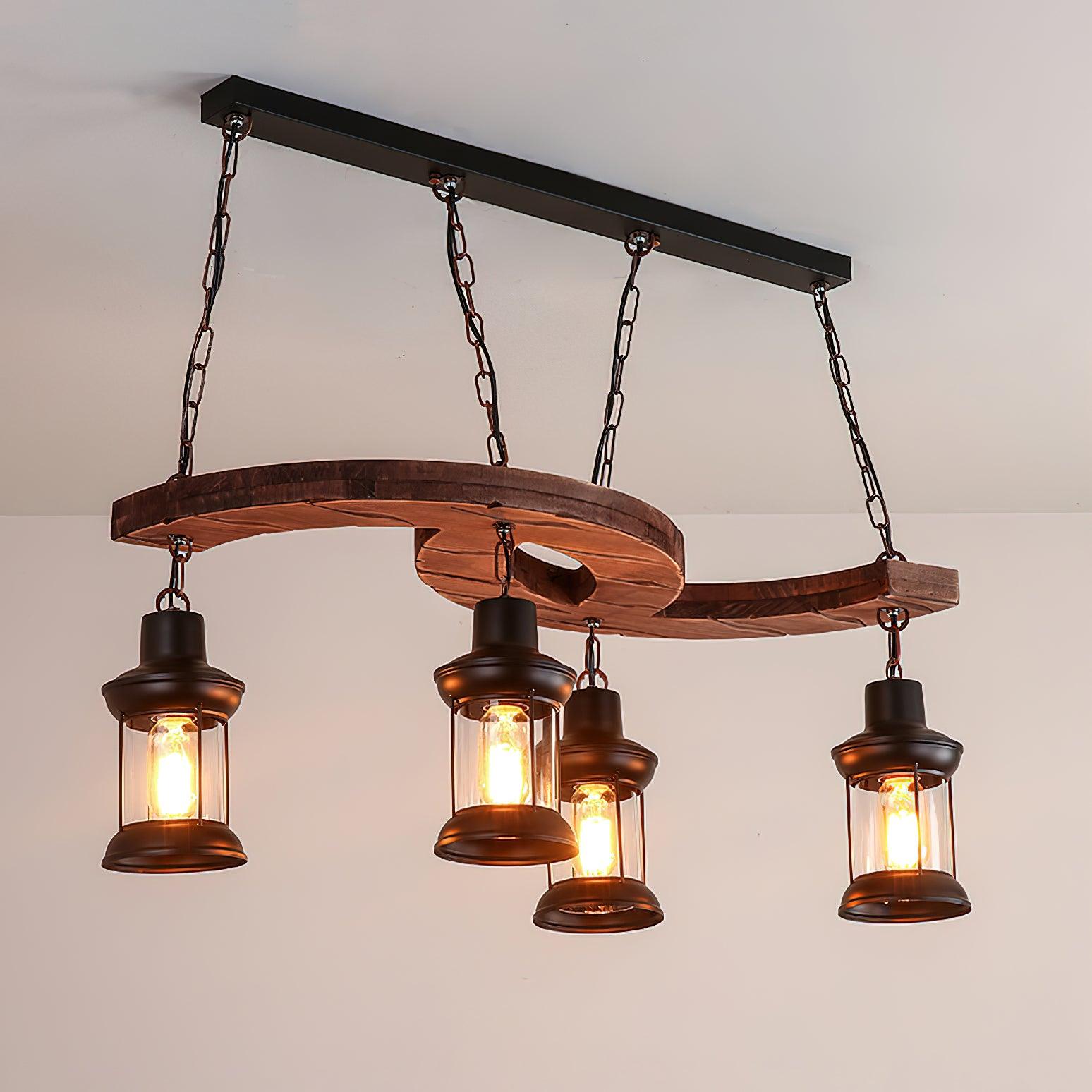 Aurora Chandelier Boat Wood Vintage - Blowlighting