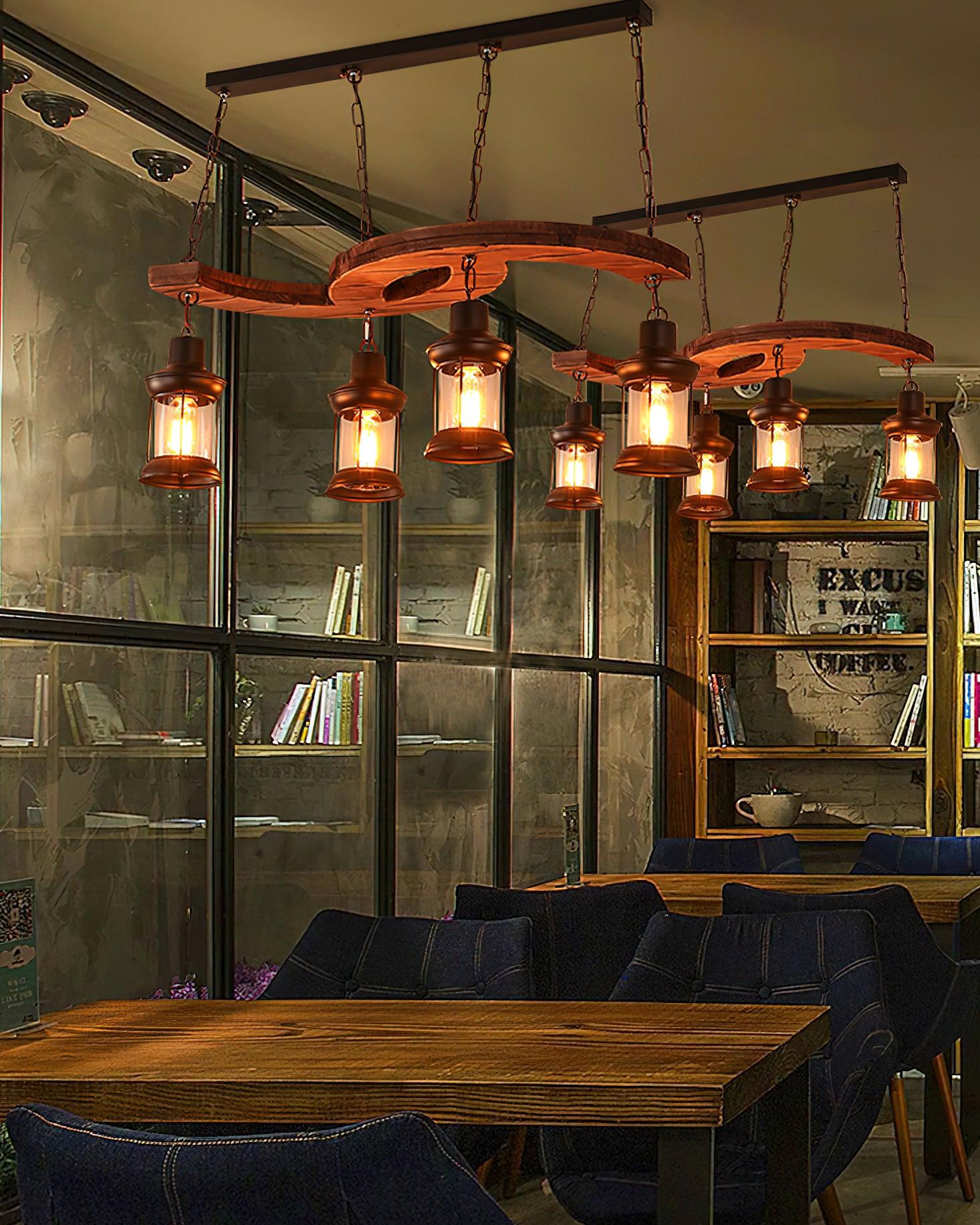 Aurora Chandelier Boat Wood Vintage - Blowlighting