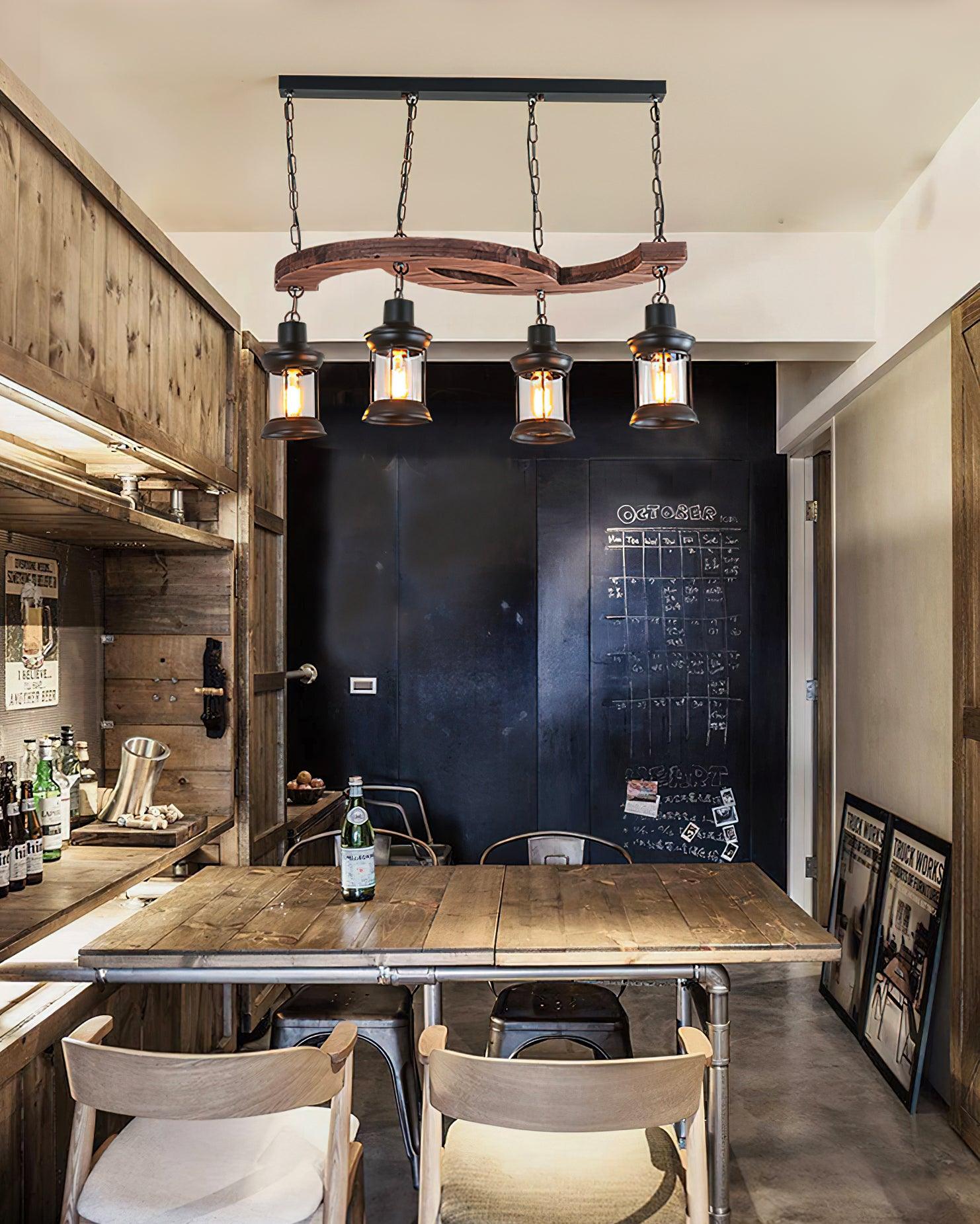 Aurora Chandelier Boat Wood Vintage - Blowlighting