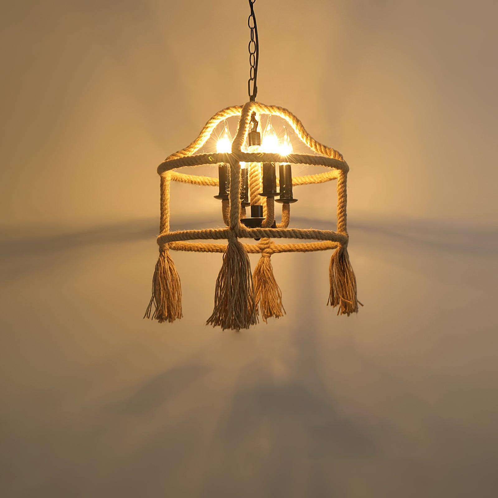 Retro Hemp Rope Exquisite Pendant Light - Blowlighting
