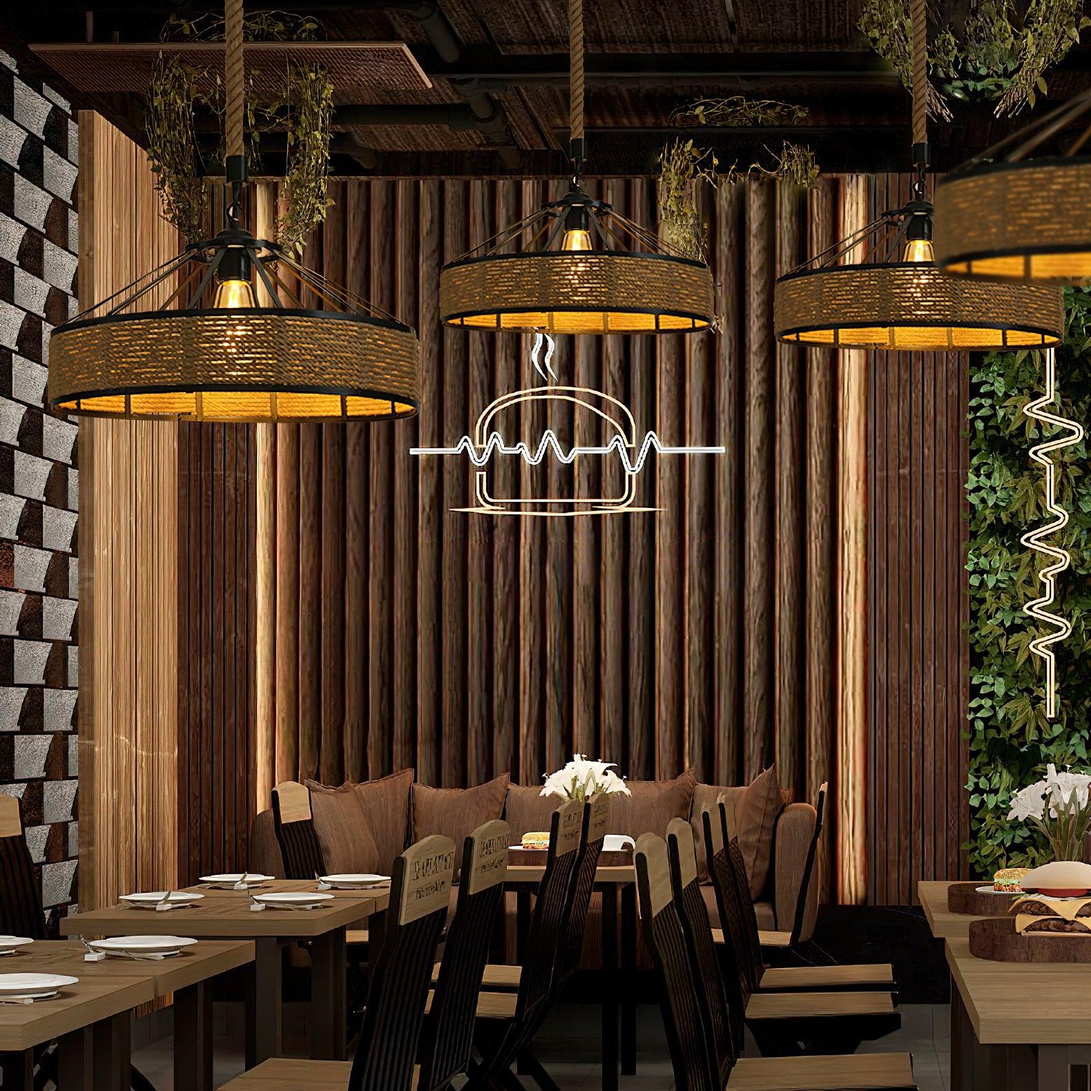 Retro Hemp Rope Exquisite Pendant Light - Blowlighting