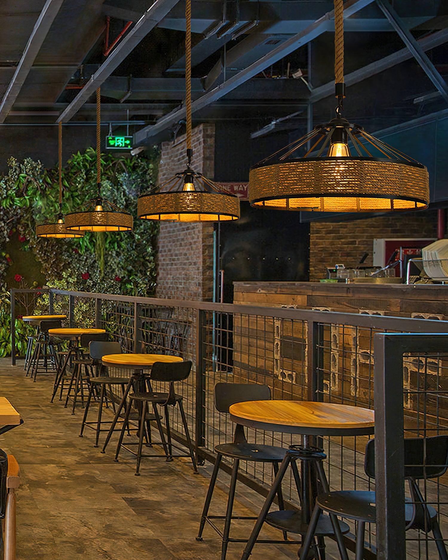 Retro Hemp Rope Exquisite Pendant Light - Blowlighting