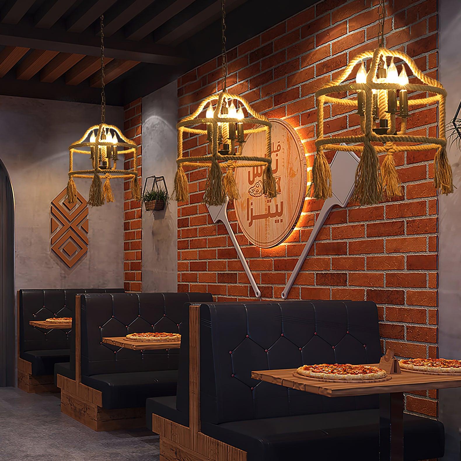 Retro Hemp Rope Exquisite Pendant Light - Blowlighting