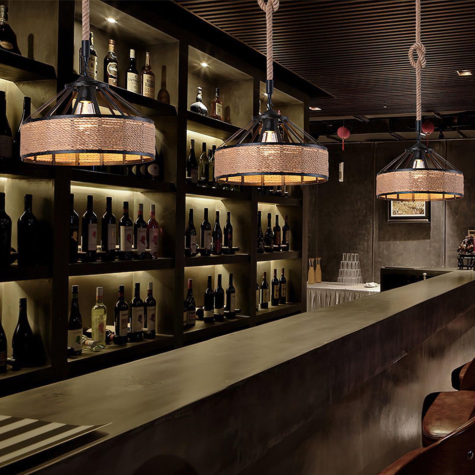 Retro Hemp Rope Exquisite Pendant Light - Blowlighting