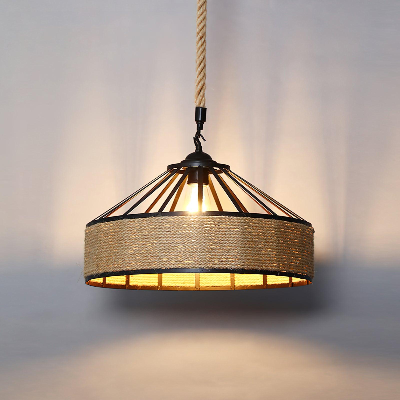 Retro Hemp Rope Exquisite Pendant Light - Blowlighting