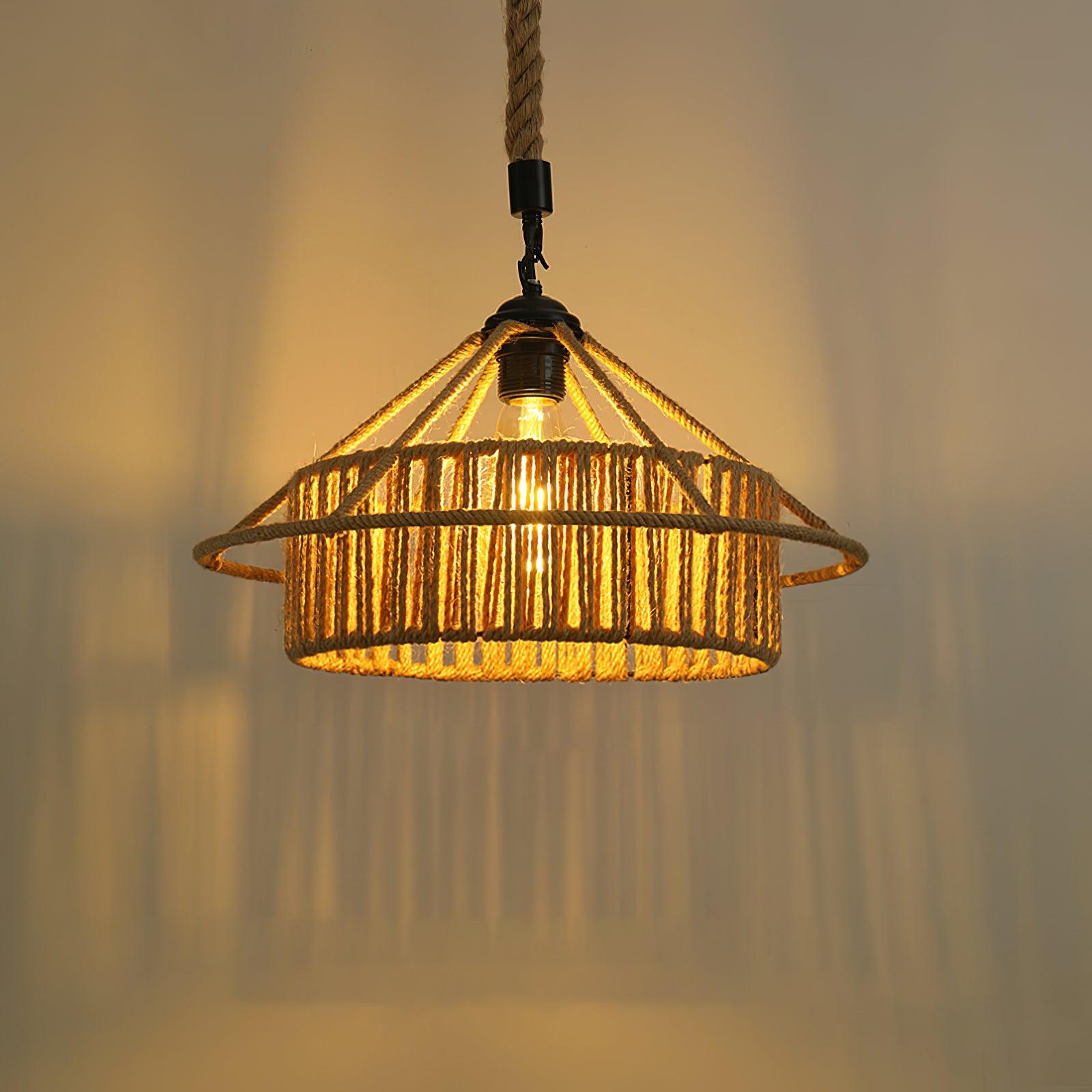 Retro Hemp Rope Exquisite Pendant Light - Blowlighting