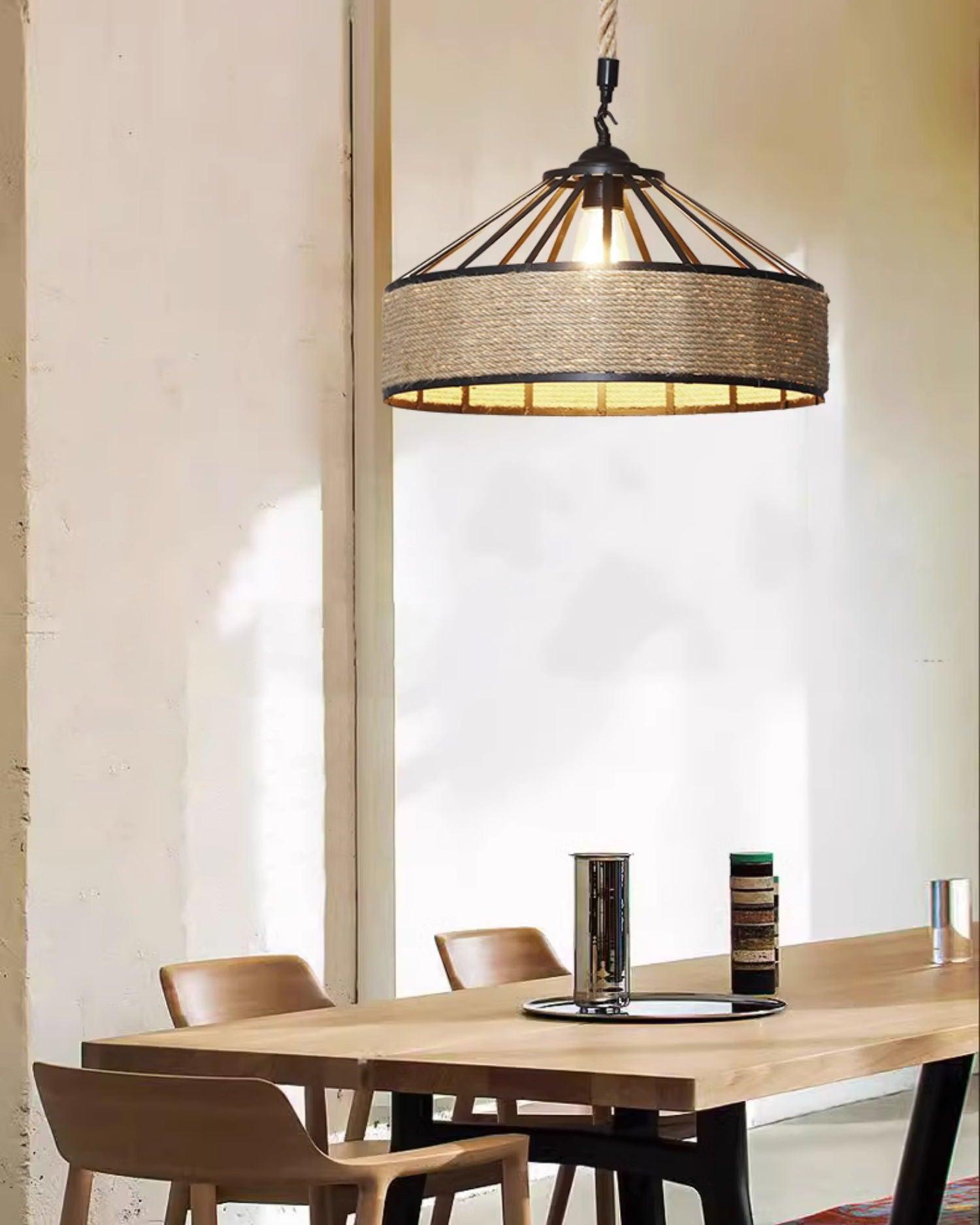 Retro Hemp Rope Exquisite Pendant Light - Blowlighting