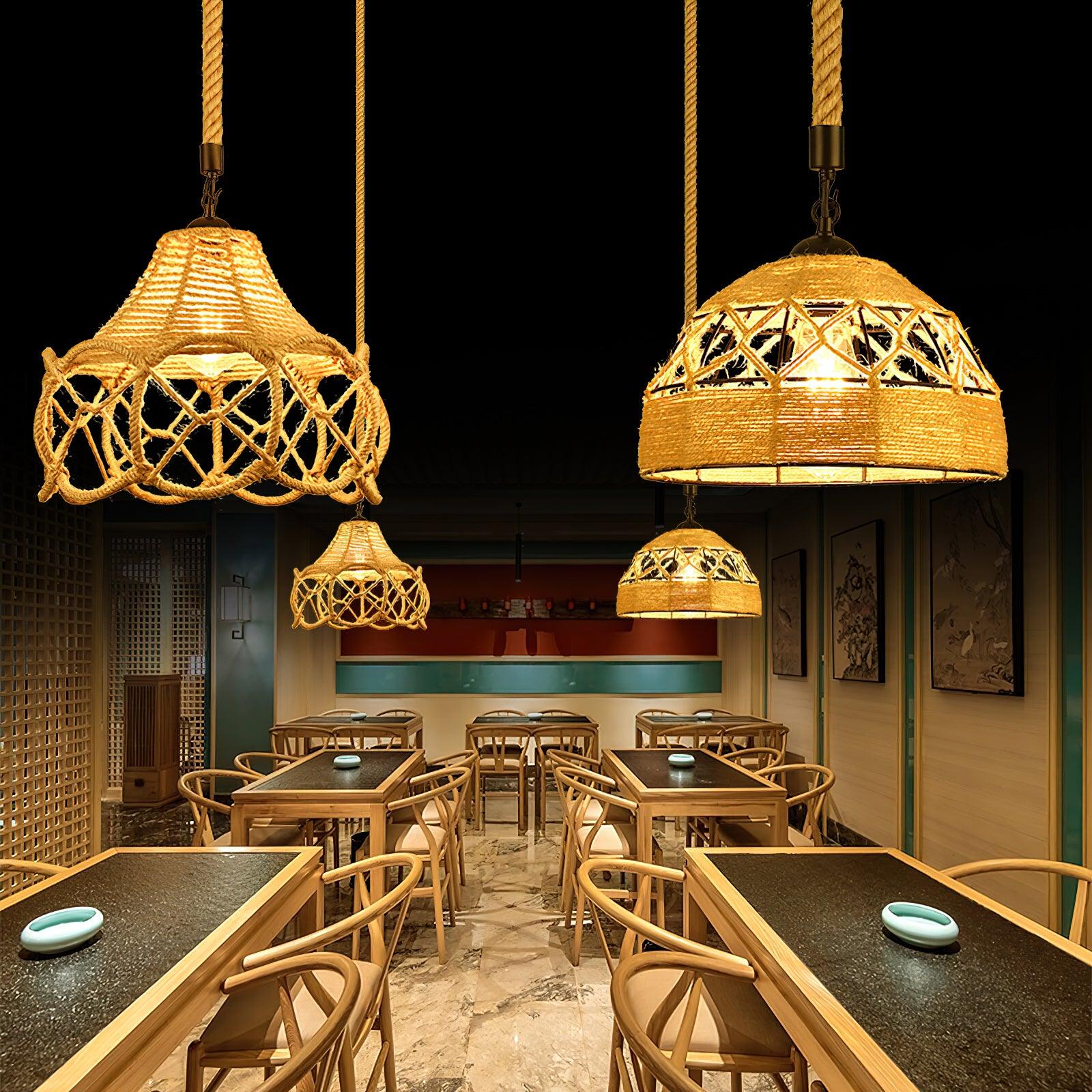 Retro Hemp Rope Interesting Pendant Light - Blowlighting