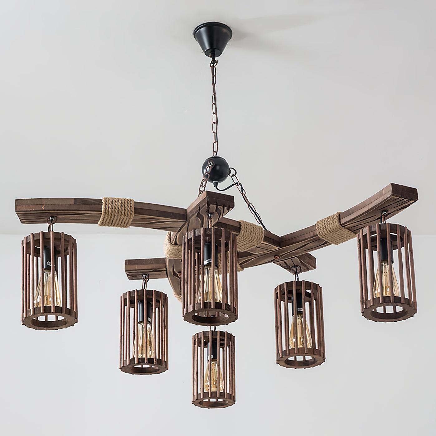 Retro Solid Wood Chandelier - Blowlighting