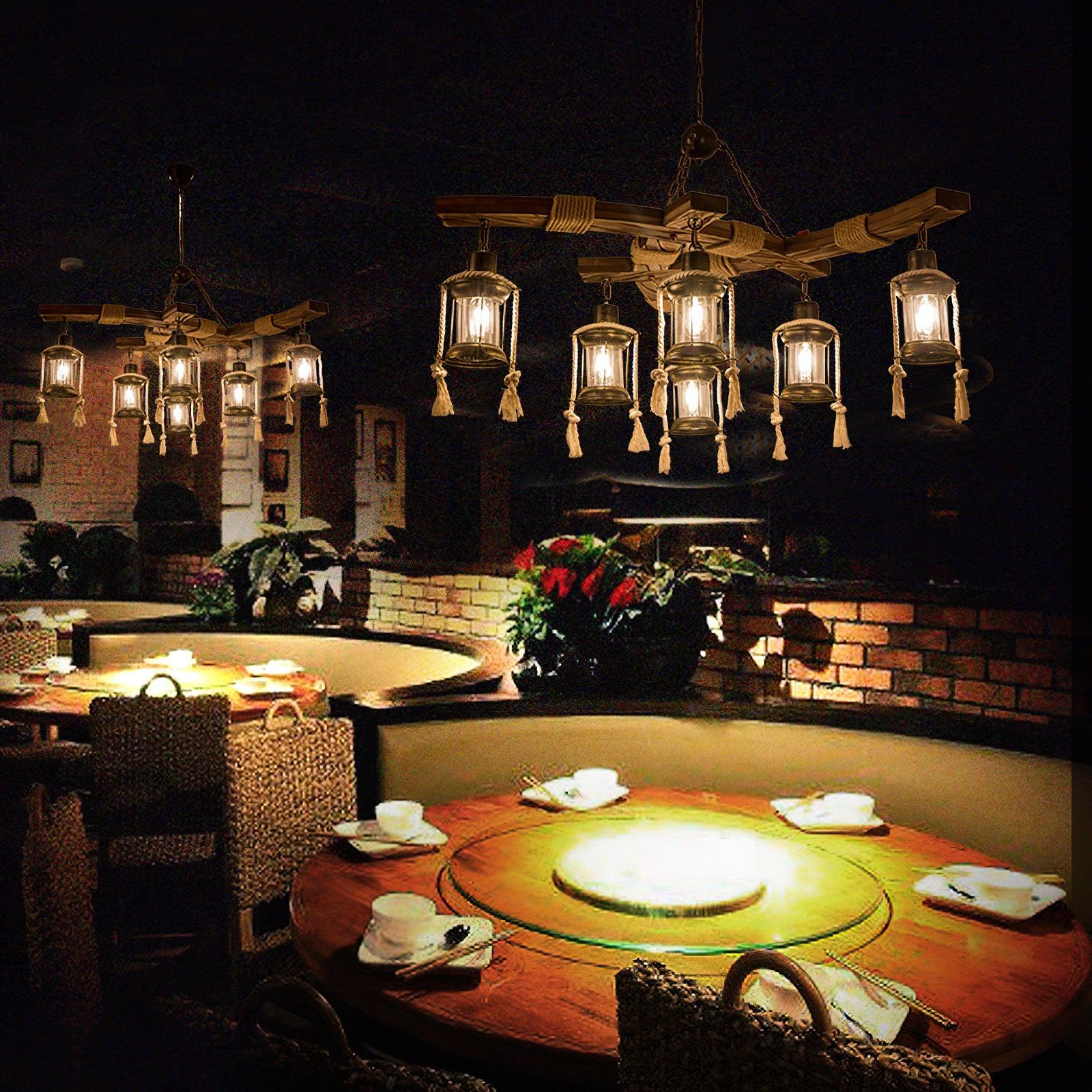 Retro Solid Wood Chandelier - Blowlighting