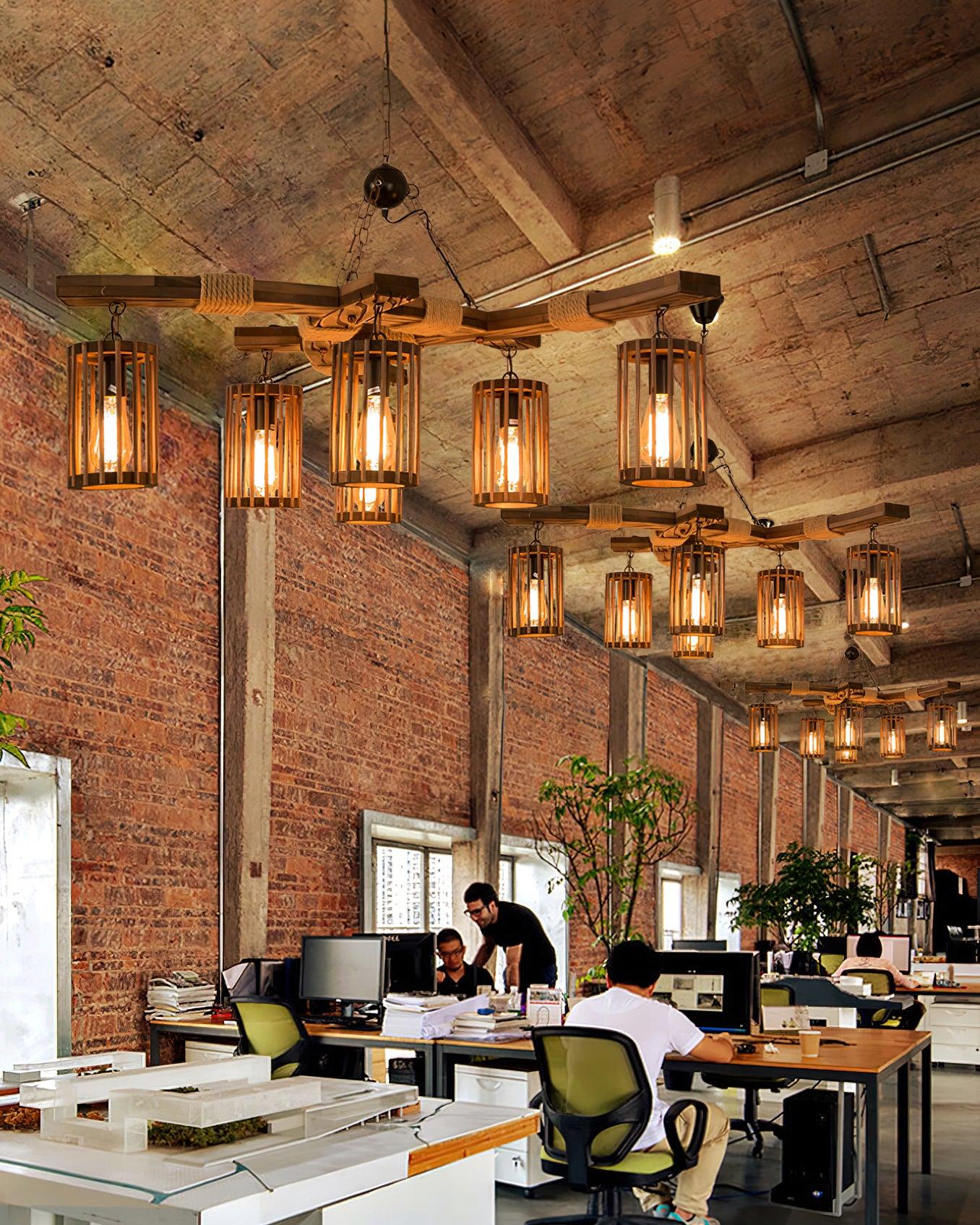 Retro Solid Wood Chandelier - Blowlighting