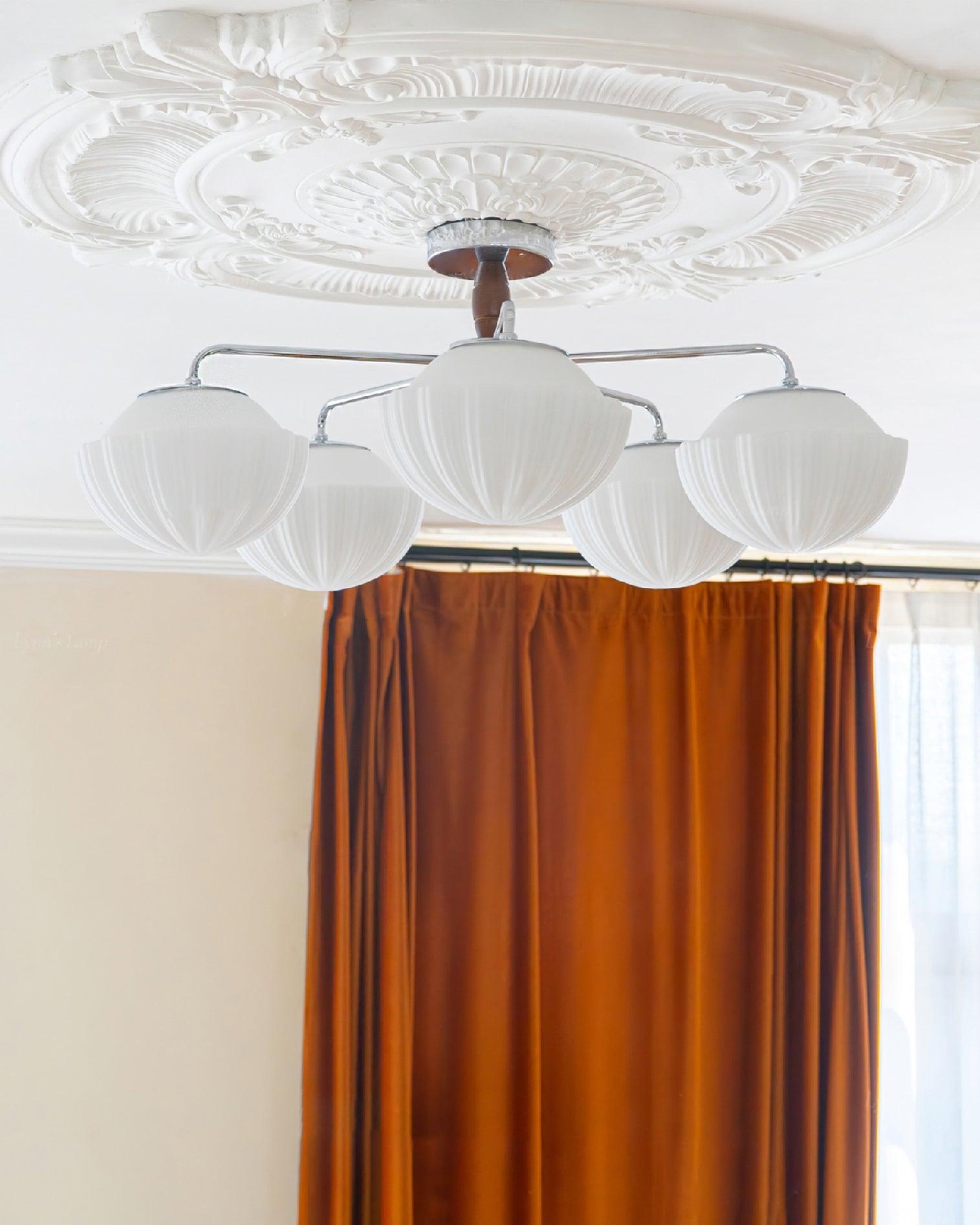Ribbed Walnut Ceiling Lamp - Blowlighting