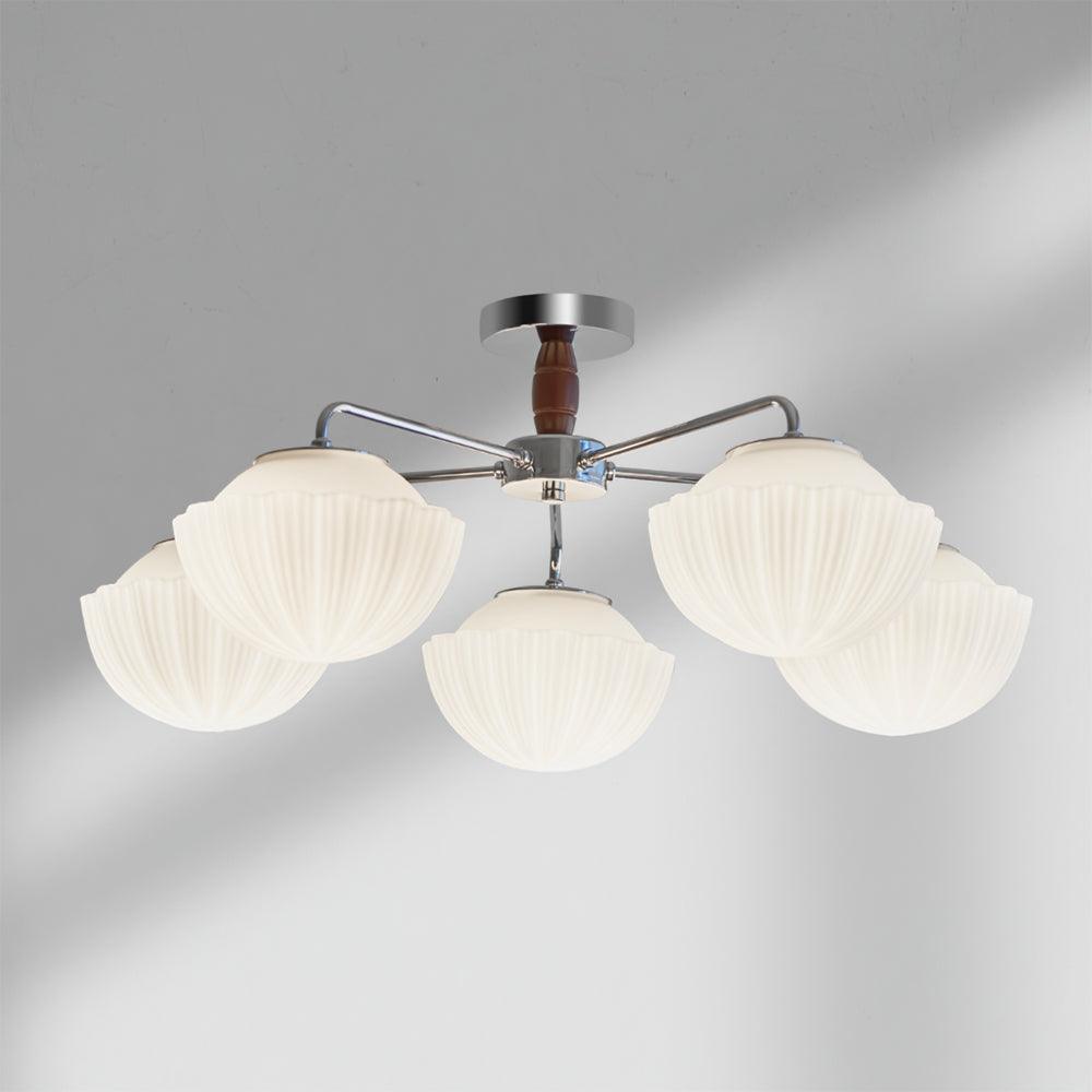 Ribbed Walnut Ceiling Lamp - Blowlighting