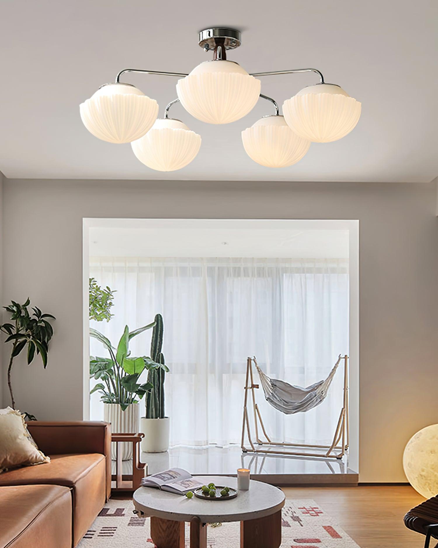 Ribbed Walnut Ceiling Lamp - Blowlighting