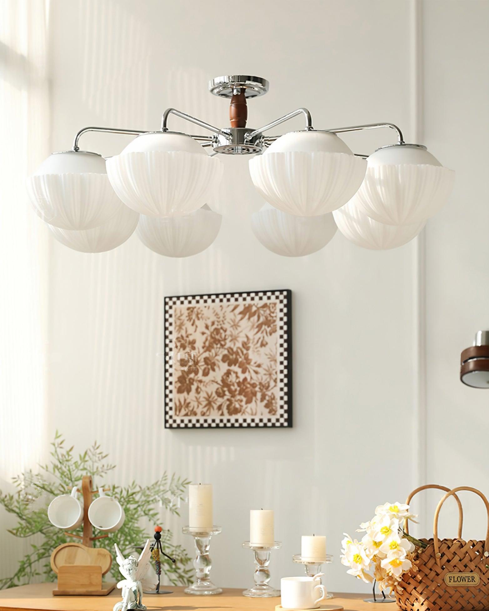 Ribbed Walnut Ceiling Lamp - Blowlighting