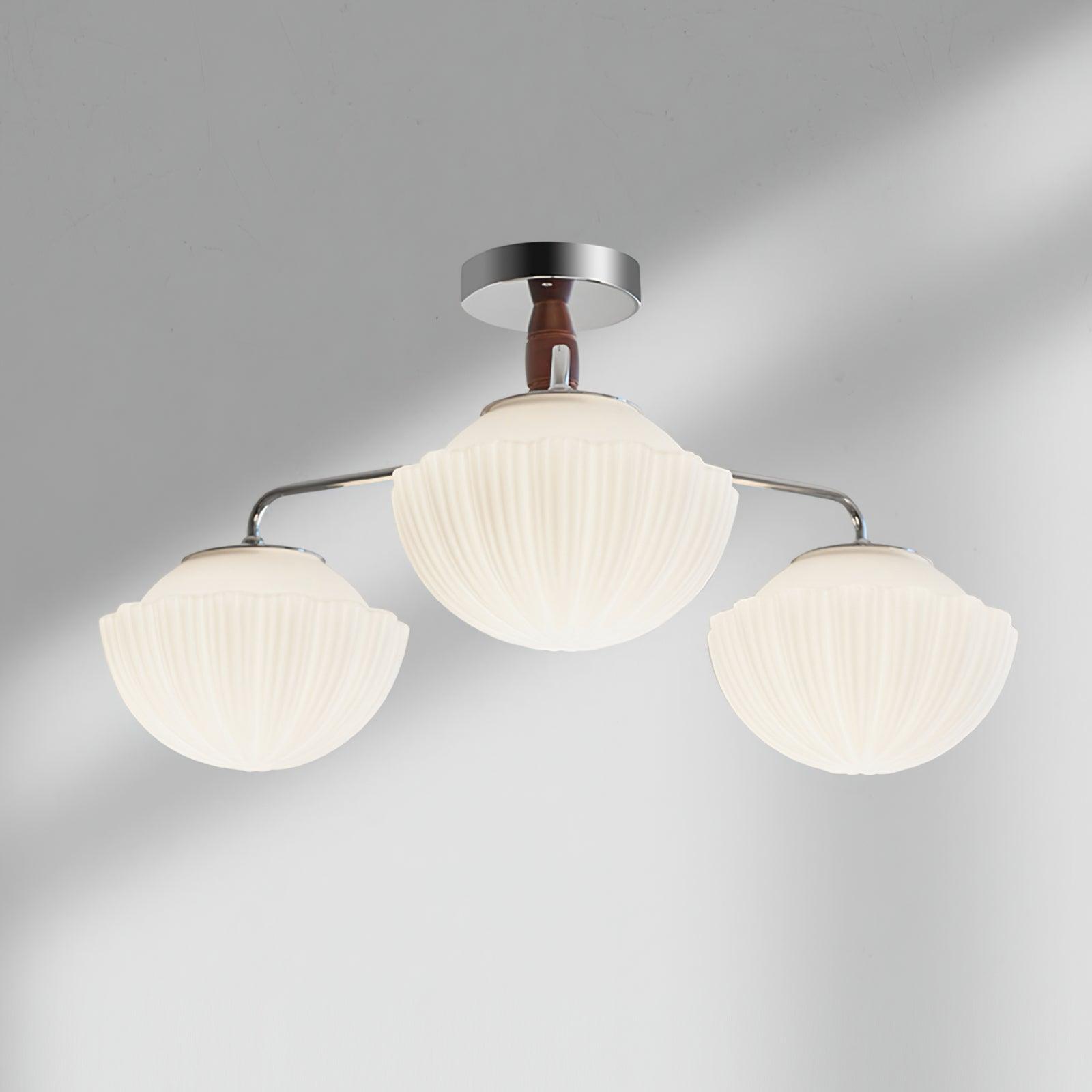 Ribbed Walnut Ceiling Lamp - Blowlighting