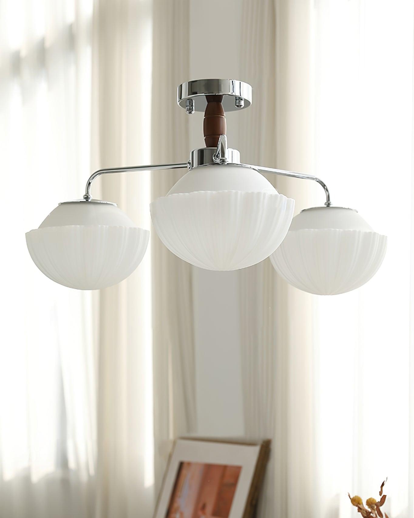 Ribbed Walnut Ceiling Lamp - Blowlighting