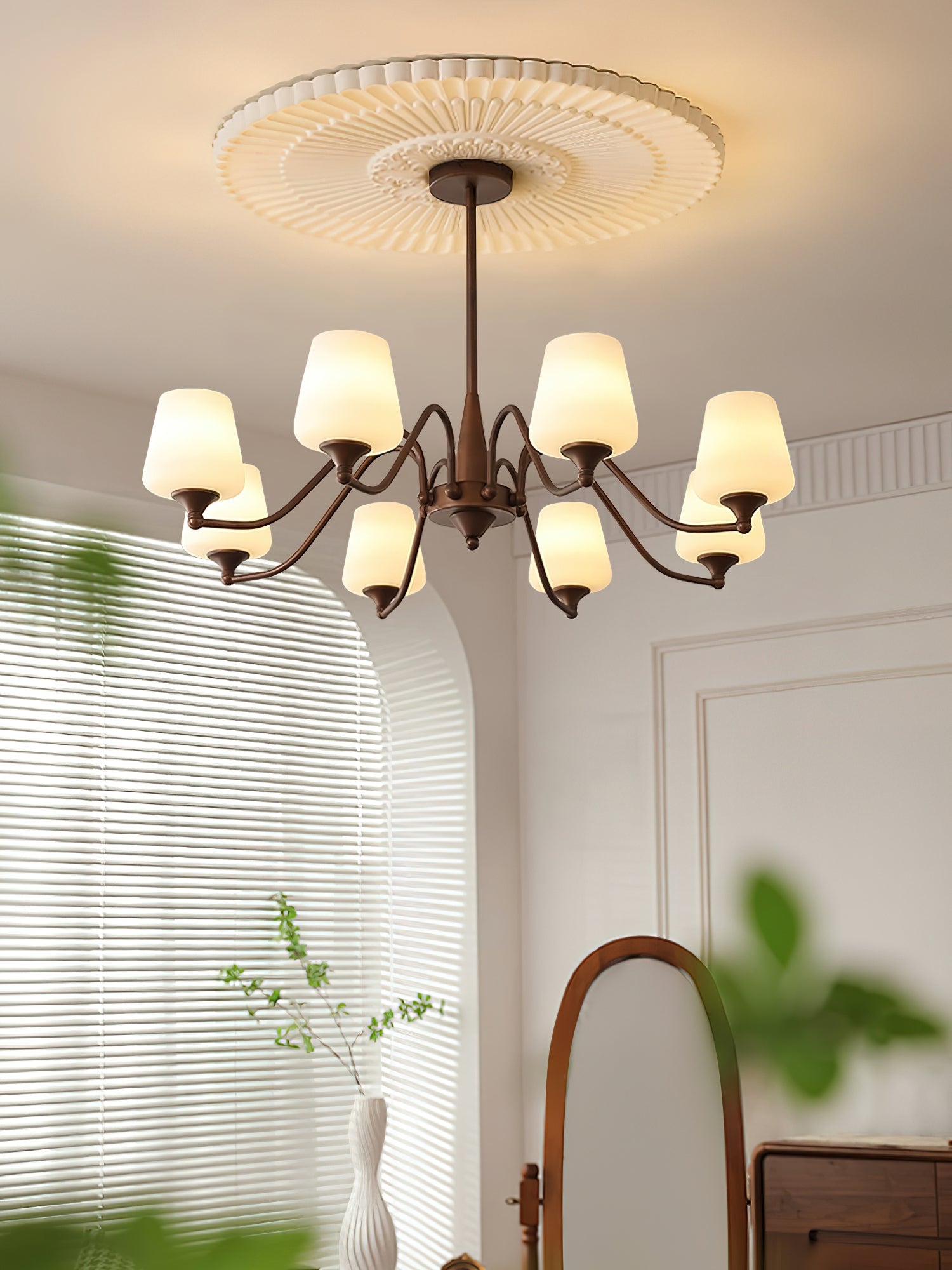 Aurora Chandelier Frosted Glass Shades - Blowlighting