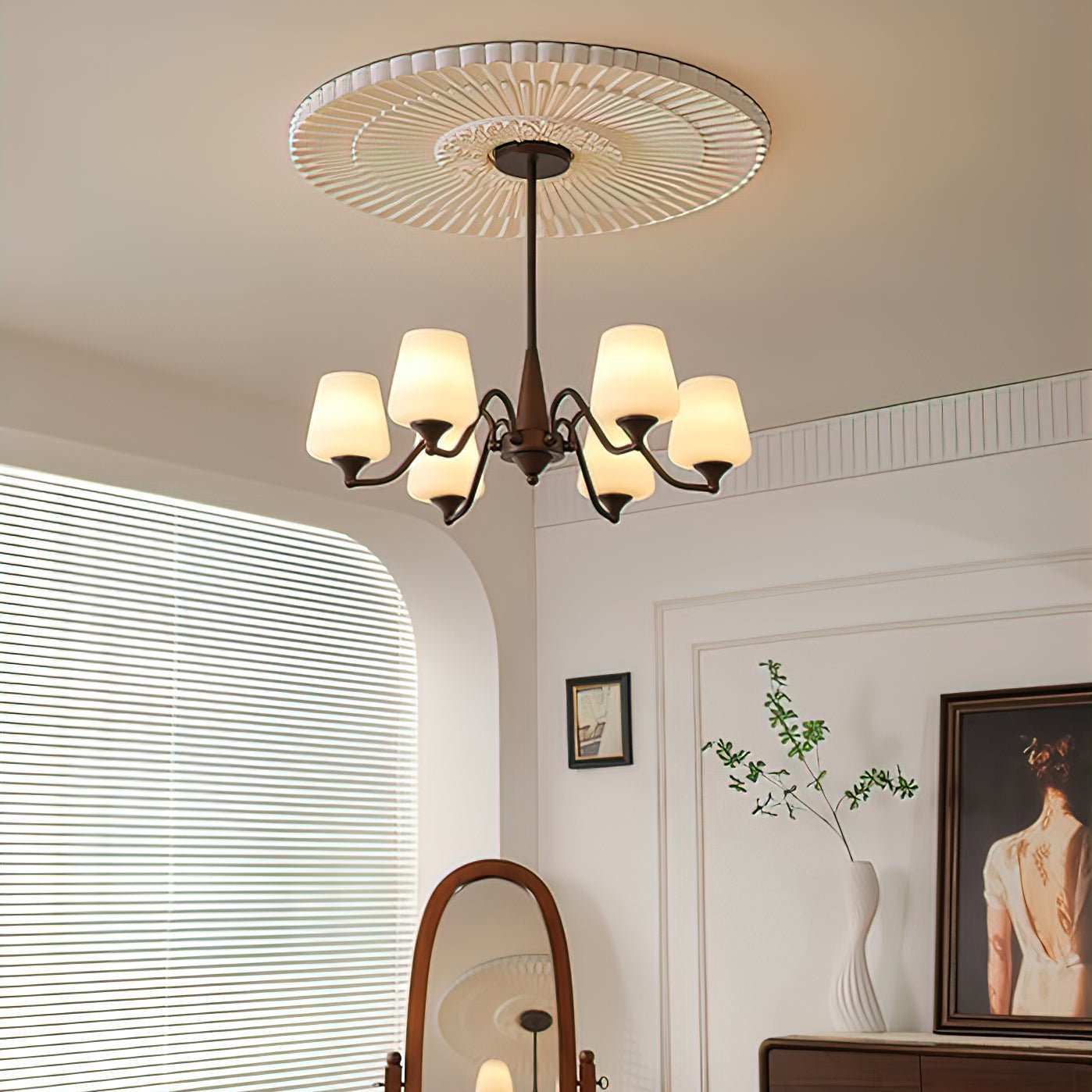 Aurora Chandelier Frosted Glass Shades - Blowlighting