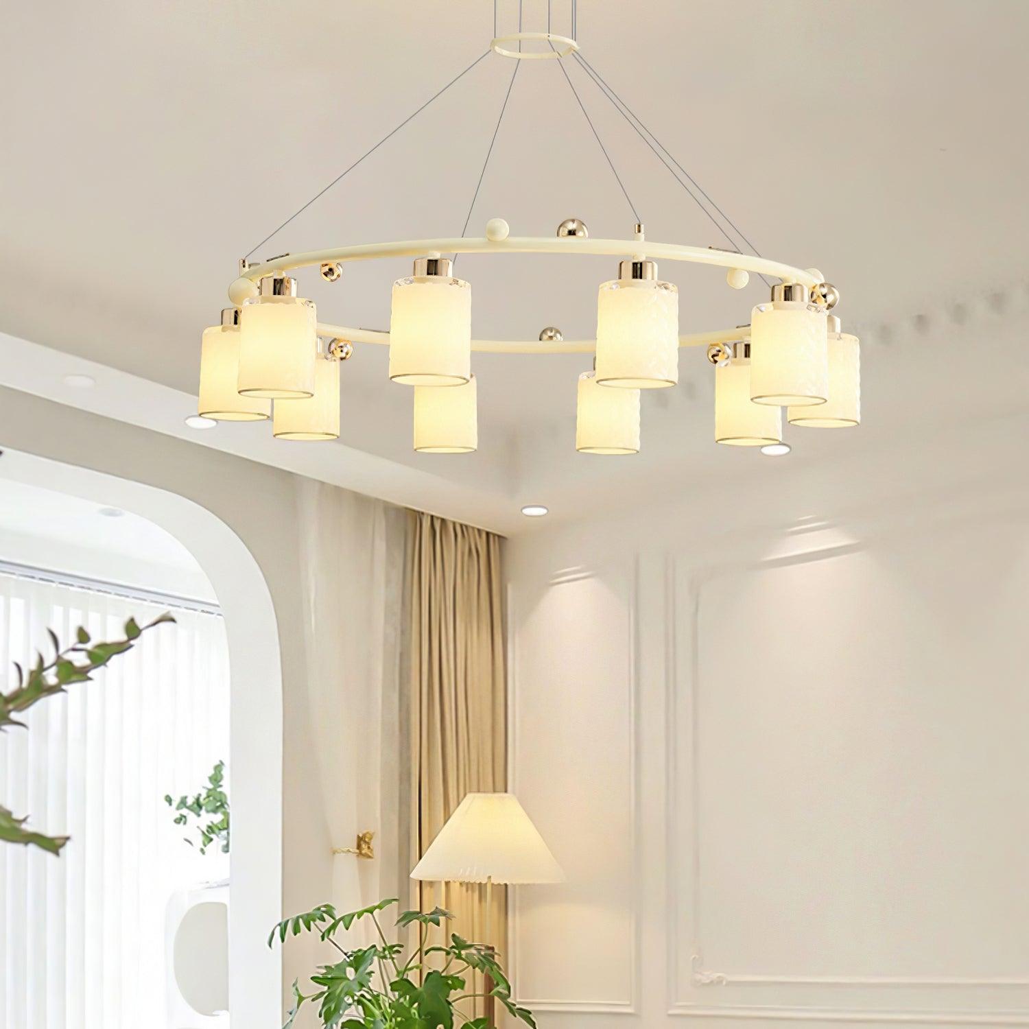 Alsile Japandi Style Glass Chandelier - Blowlighting