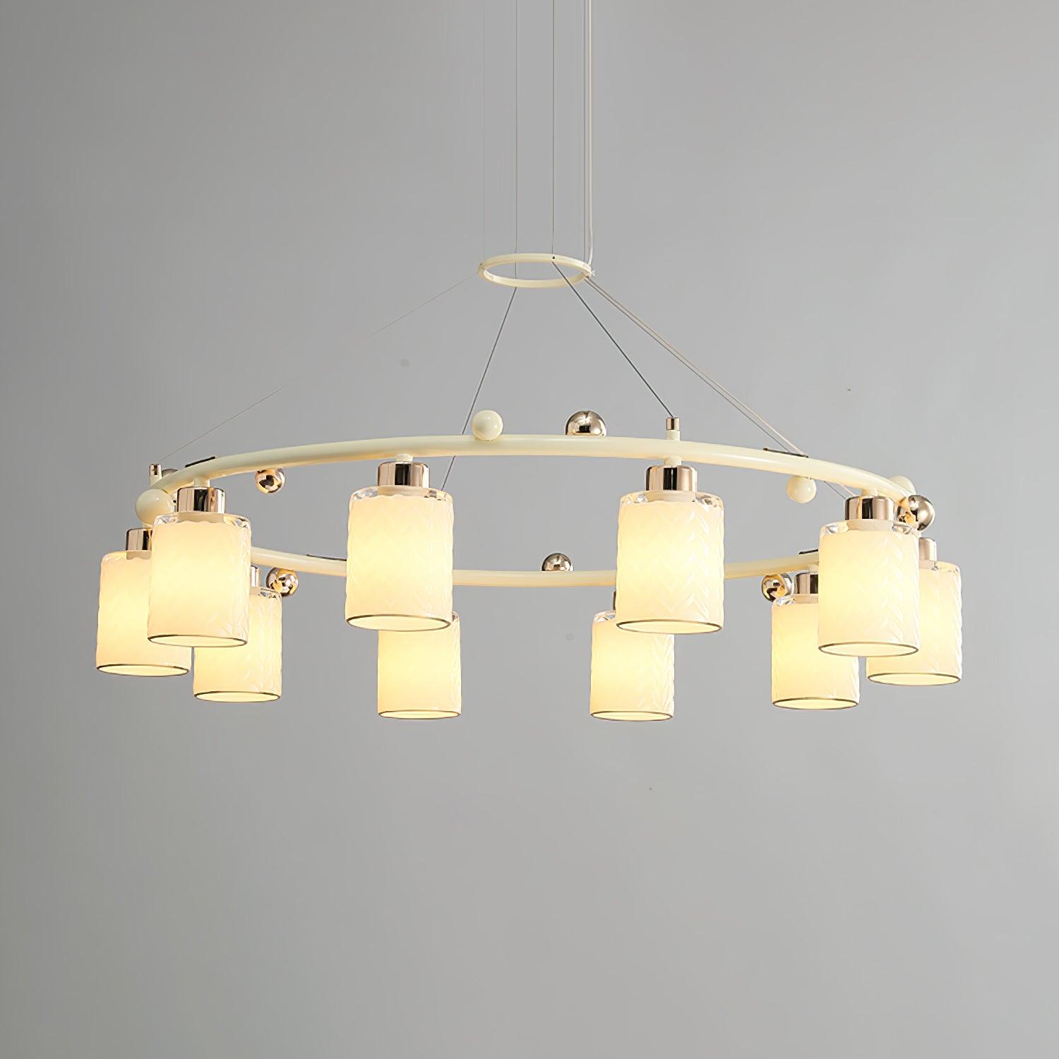 Alsile Japandi Style Glass Chandelier - Blowlighting