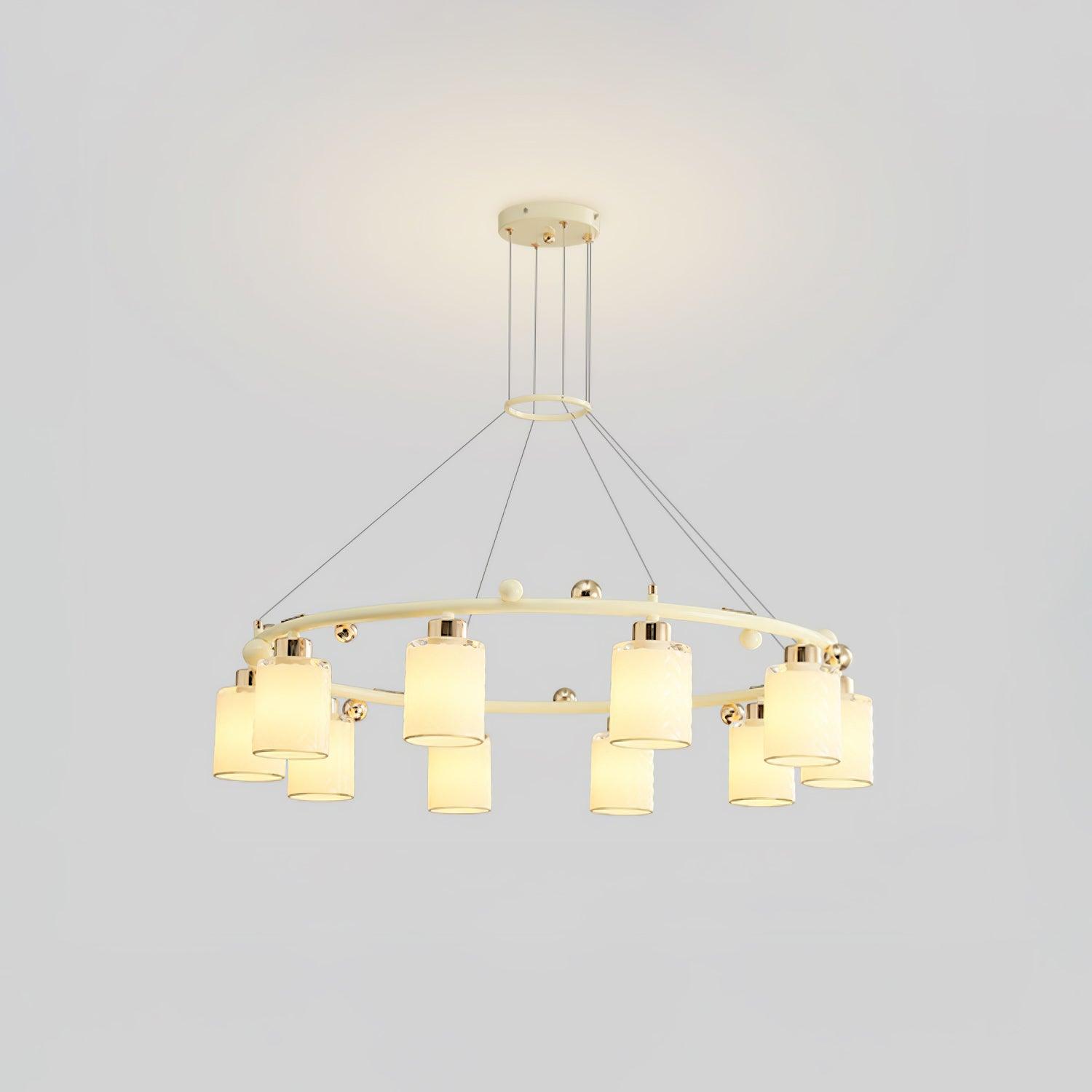 Alsile Japandi Style Glass Chandelier - Blowlighting