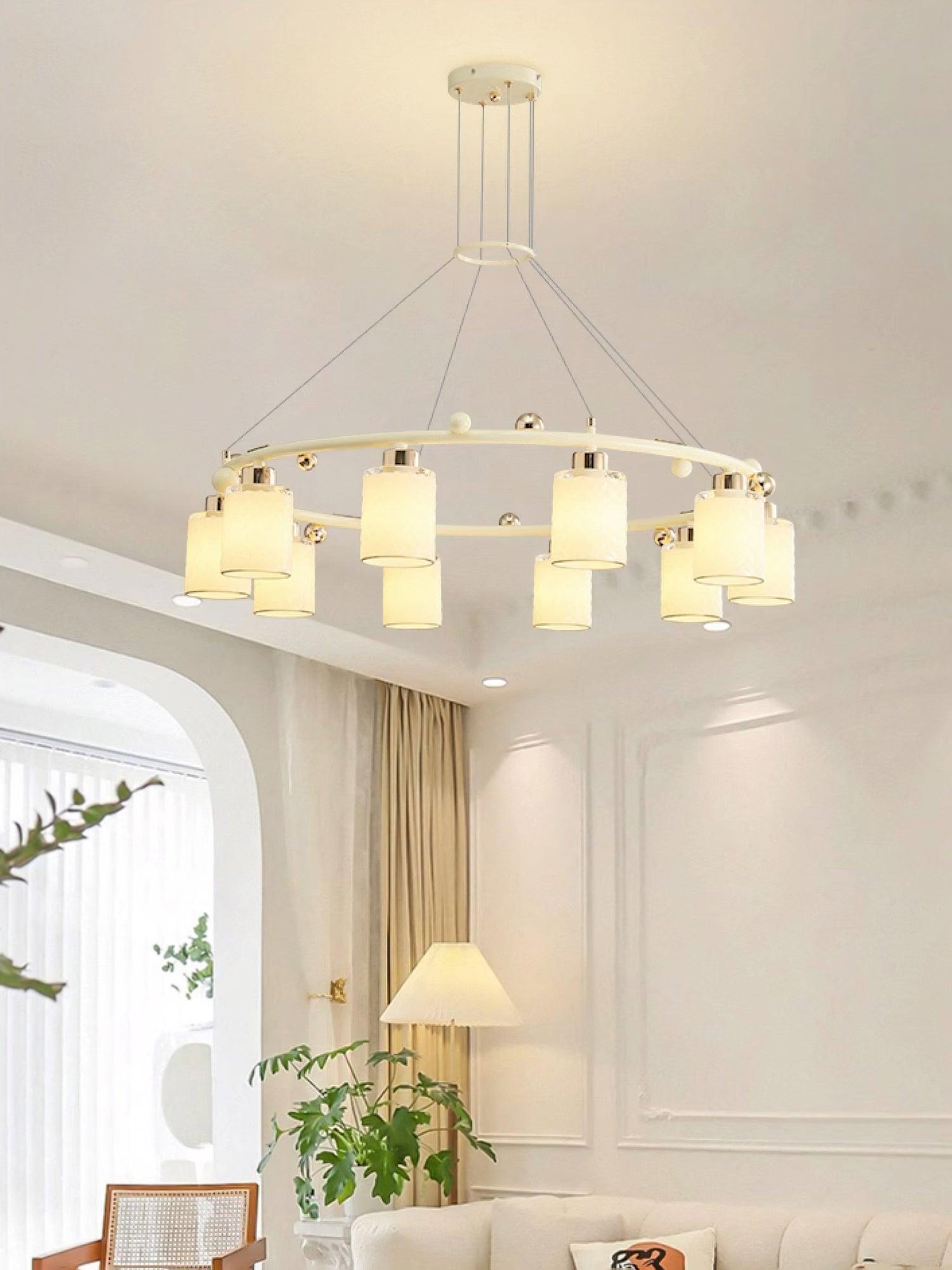 Alsile Japandi Style Glass Chandelier - Blowlighting