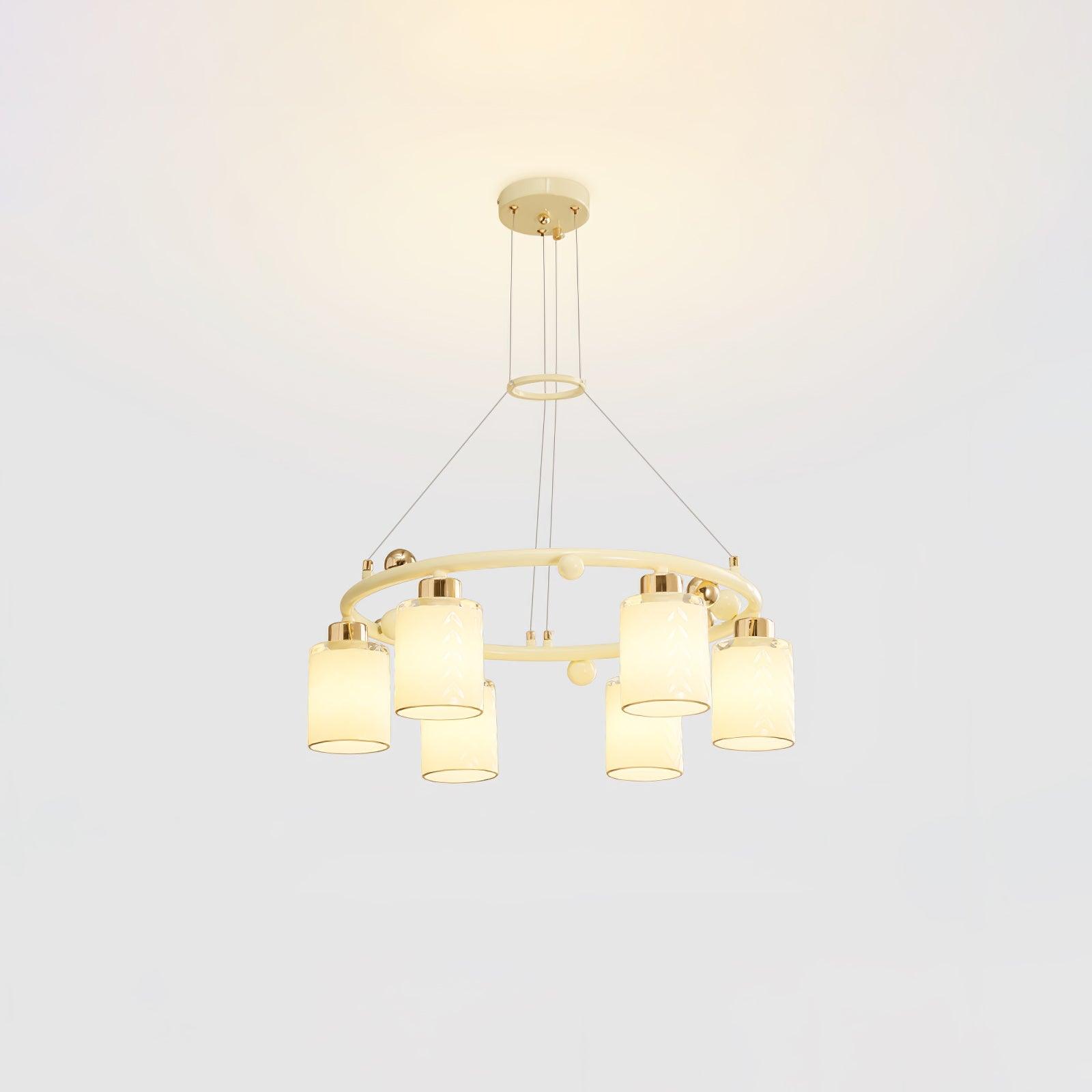 Alsile Japandi Style Glass Chandelier - Blowlighting
