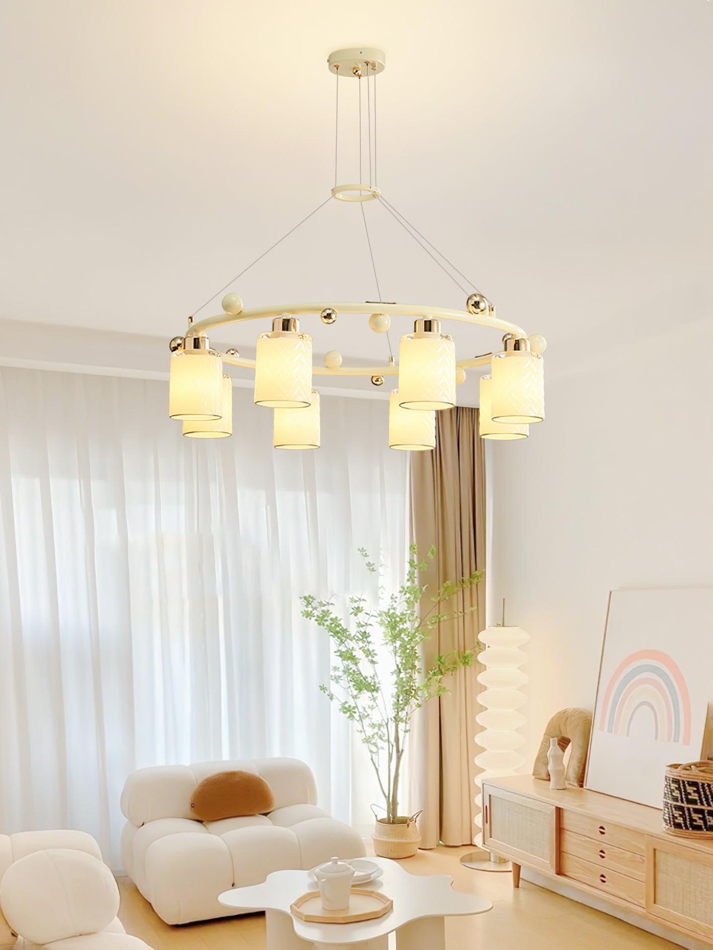 Alsile Japandi Style Glass Chandelier - Blowlighting