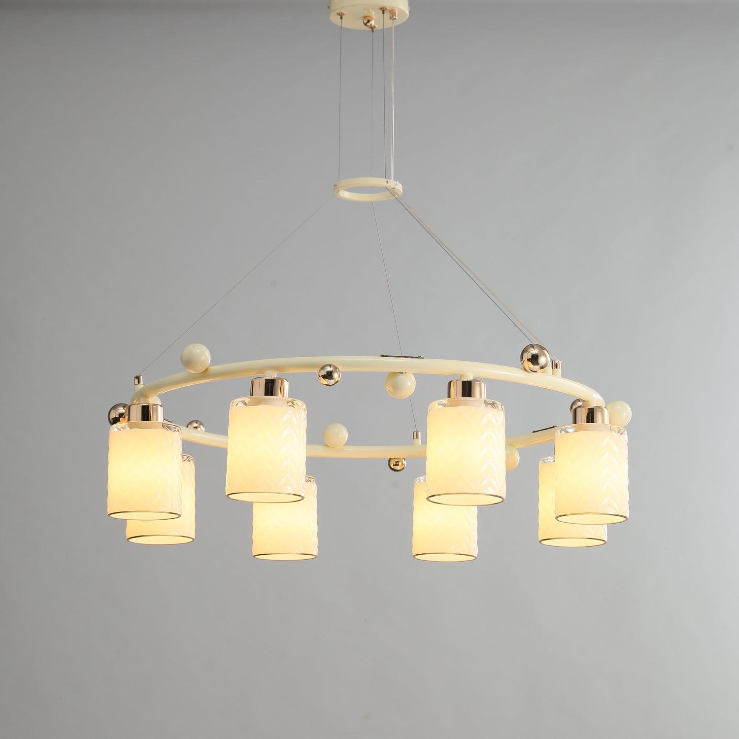 Alsile Japandi Style Glass Chandelier - Blowlighting