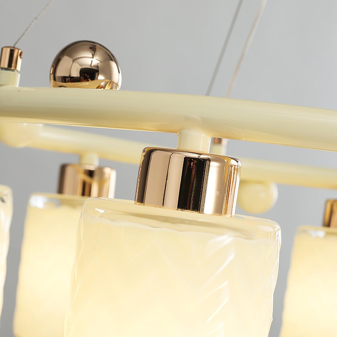 Alsile Japandi Style Glass Chandelier - Blowlighting