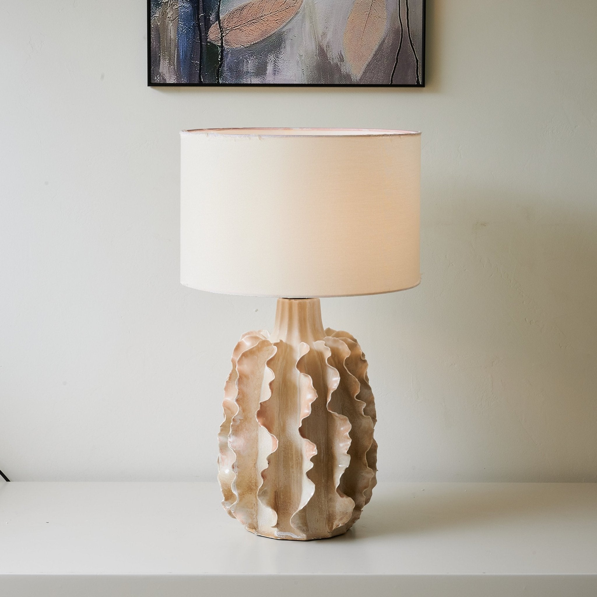 Rippled Clay Table Lamp - Blowlighting