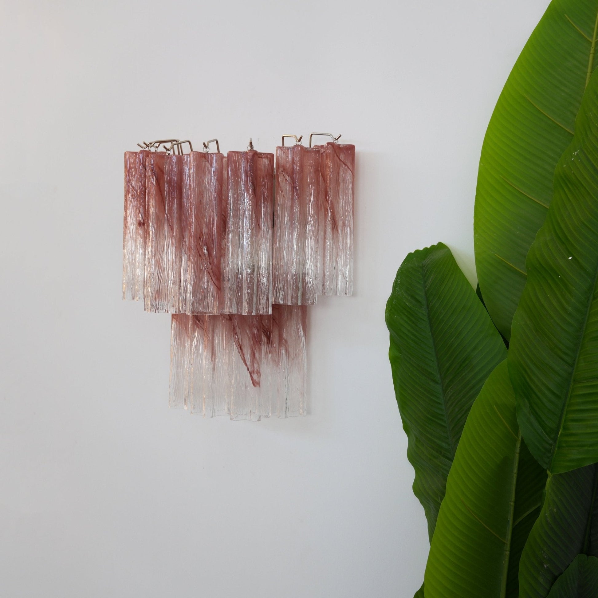 Aurora Wall Light Rose Glass Blades Romantic Watercolor - Blowlighting