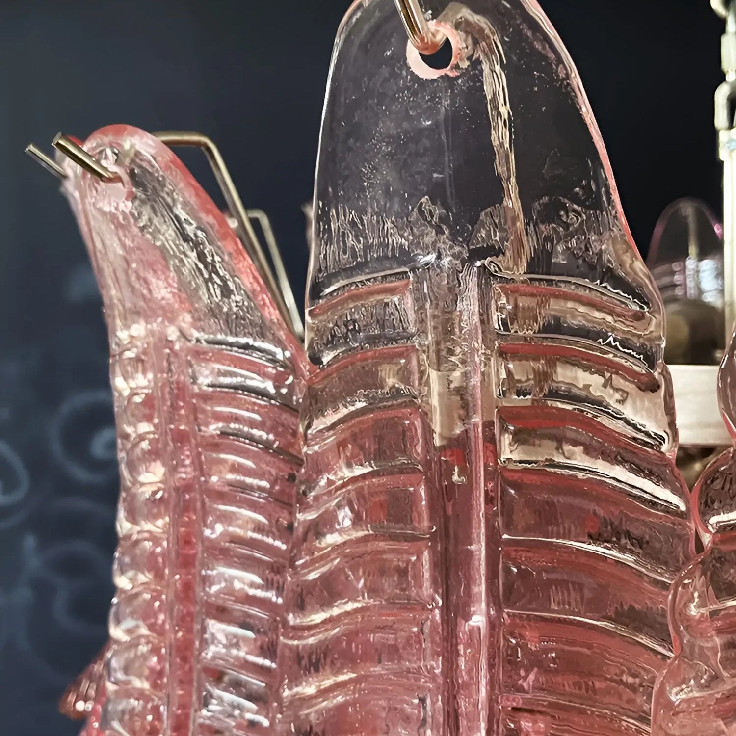 Aurora Chandelier Pink Murano Glass Leaves Cascading Romantic - Blowlighting