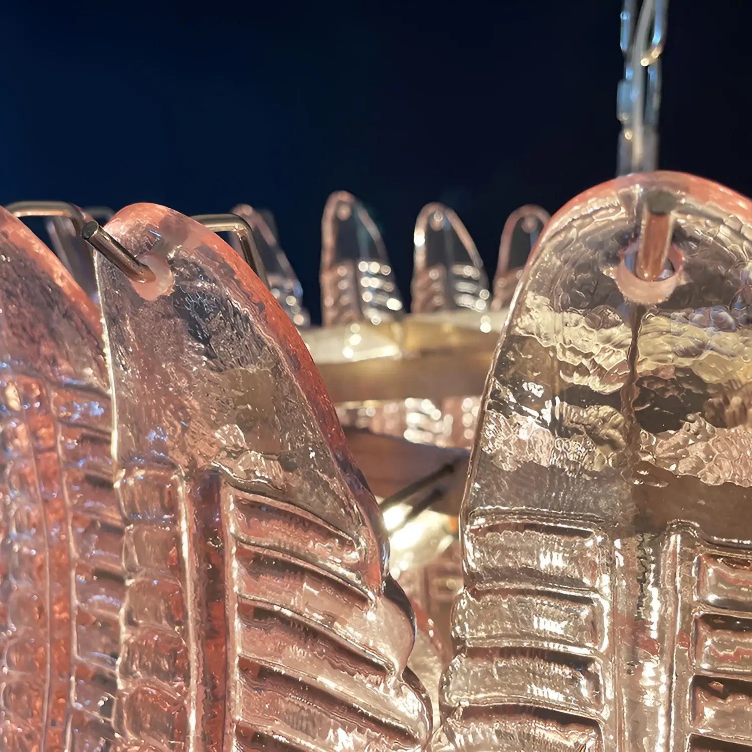 Aurora Chandelier Pink Murano Glass Leaves Cascading Romantic - Blowlighting