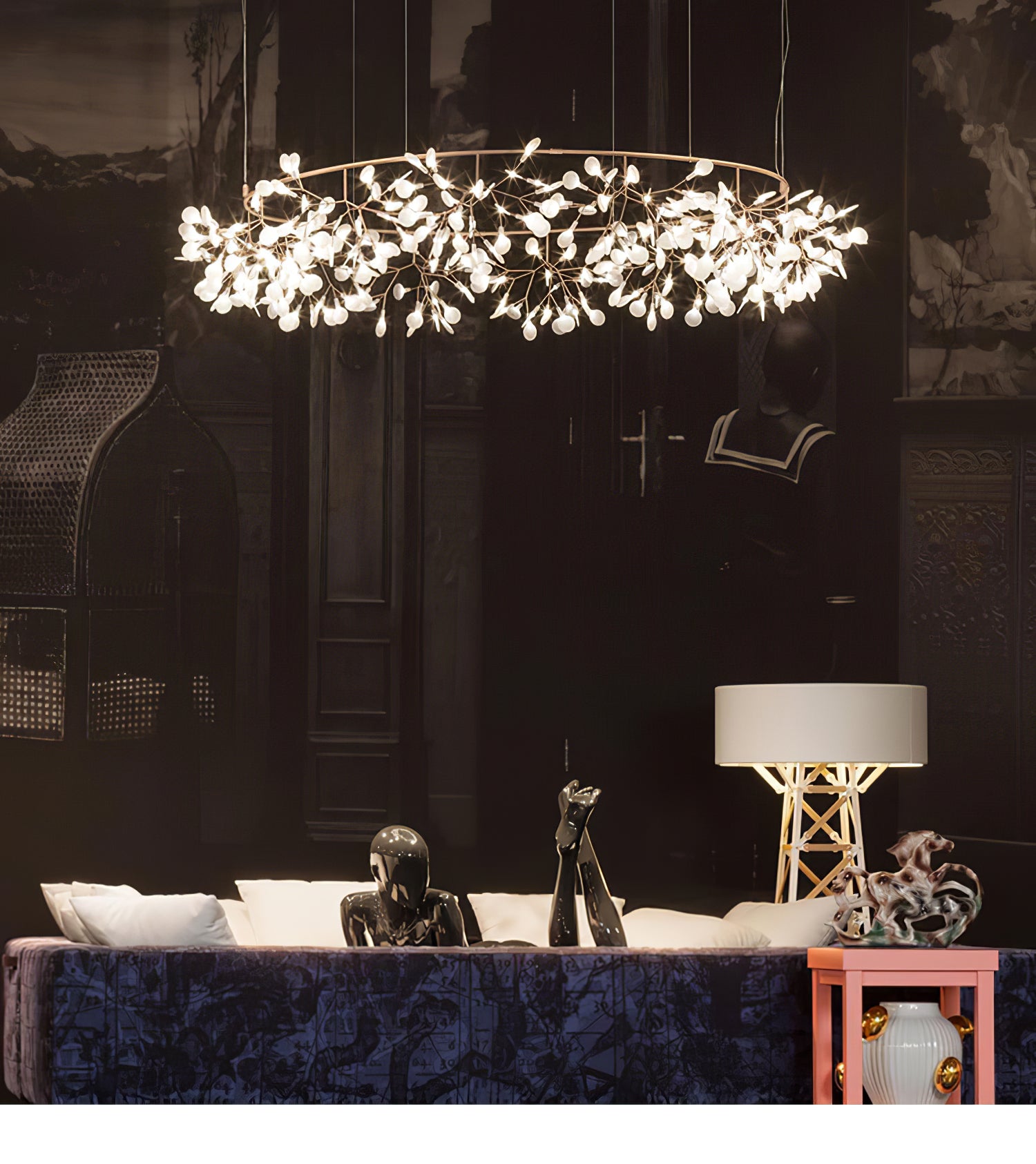 Rose Gold Firefly LED Chandelier - Blowlighting