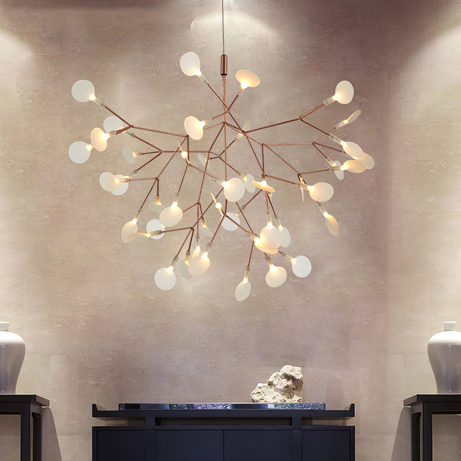 Rose Gold Firefly LED Chandelier - Blowlighting