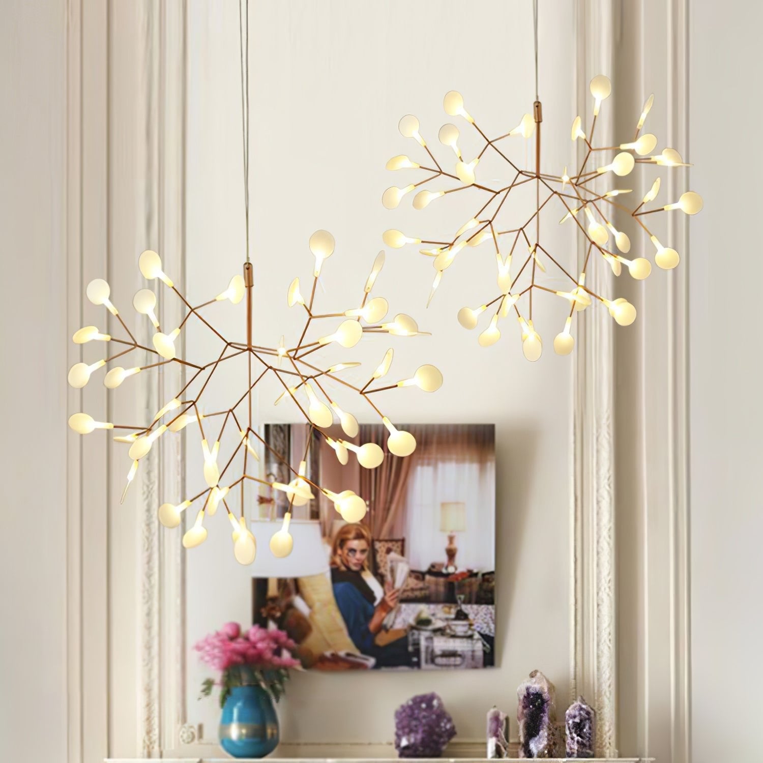 Rose Gold Firefly LED Chandelier - Blowlighting