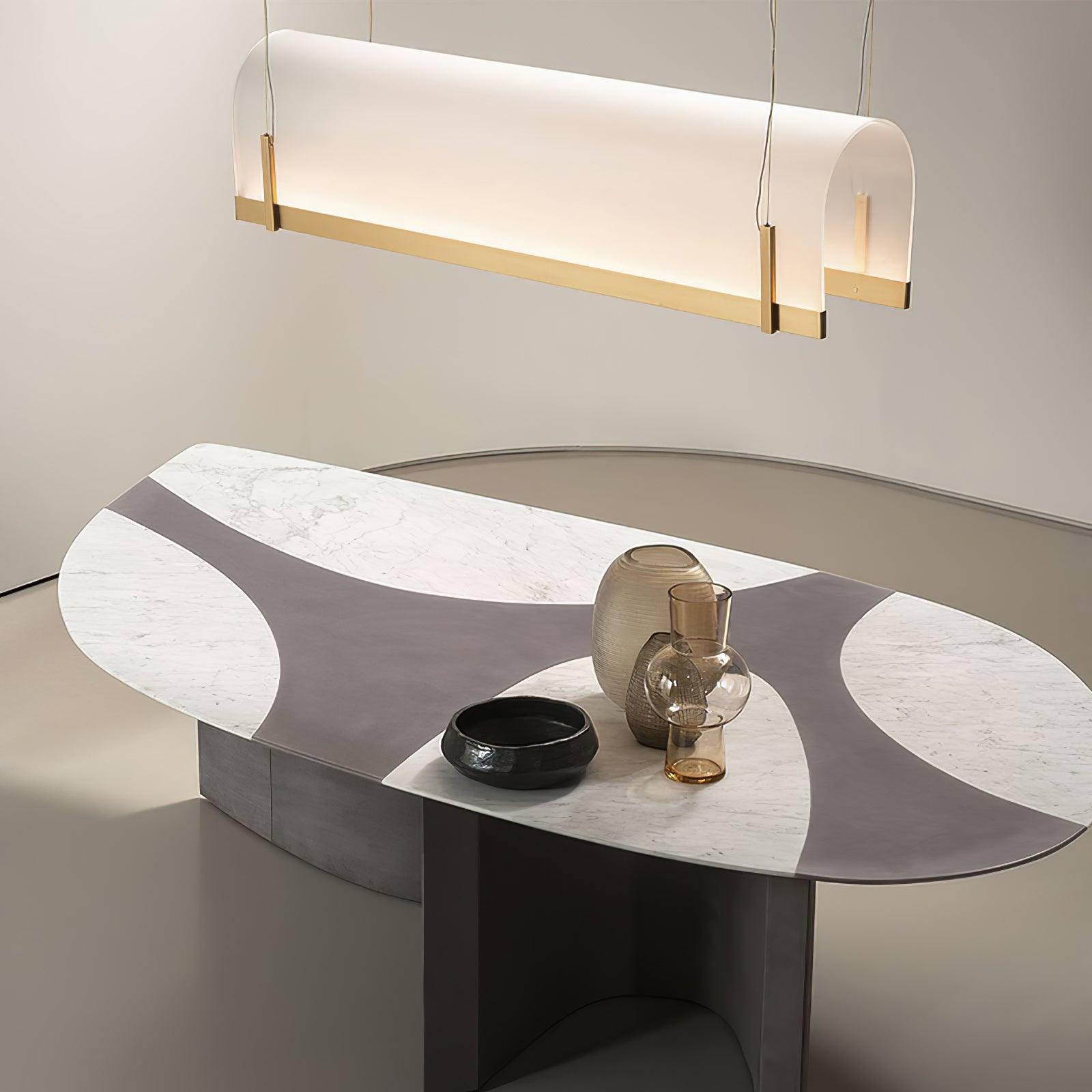 Cevinen Linear Gold Pendant Light - Blowlighting