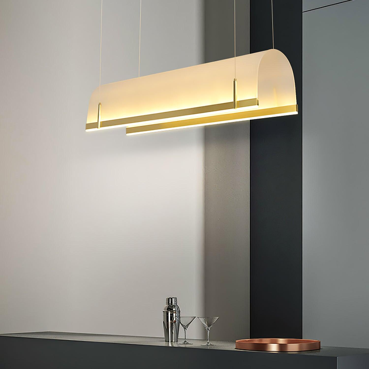 Cevinen Linear Gold Pendant Light - Blowlighting